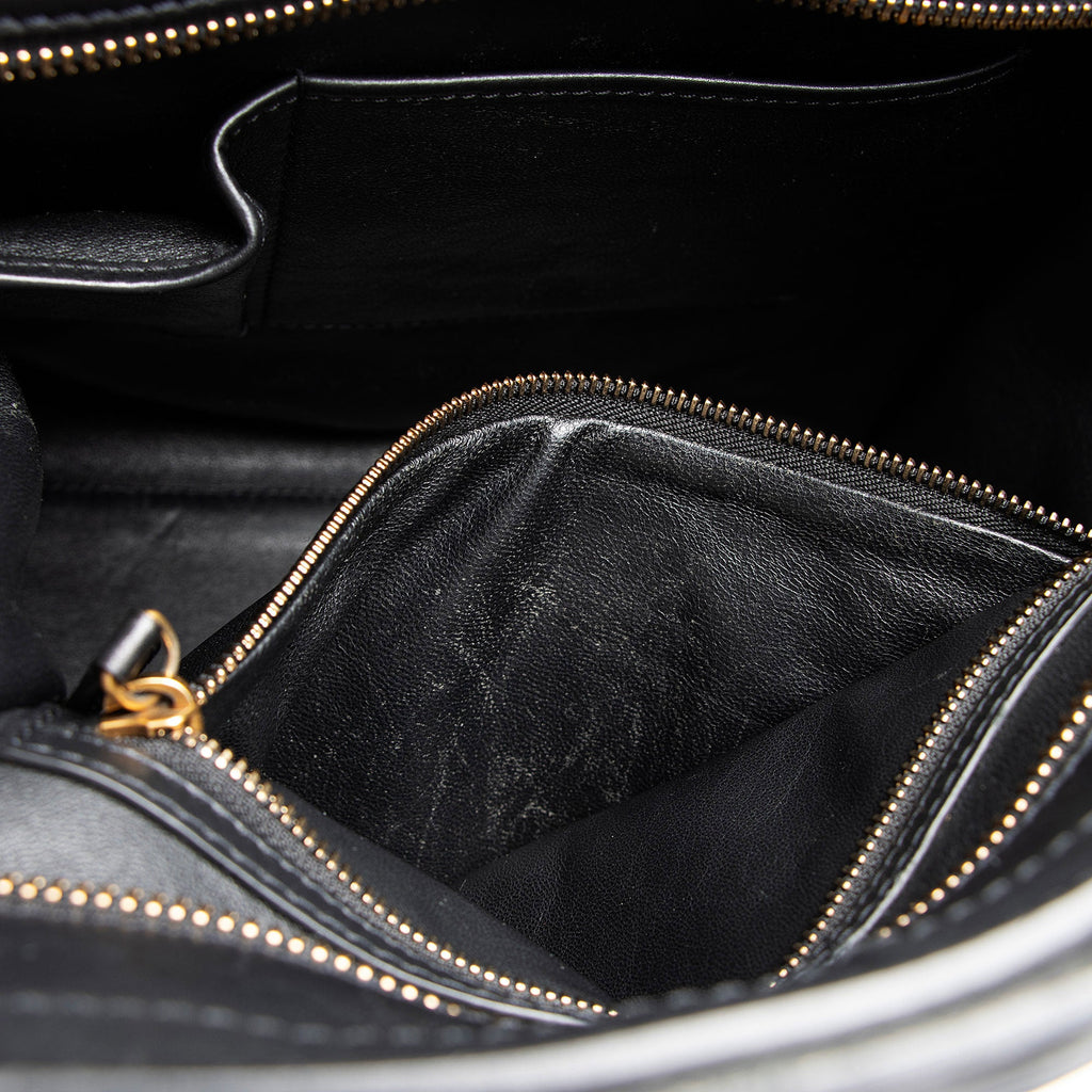 Celine Drummed Calfskin Mini Luggage Tote (SHF-MoYYfB)
