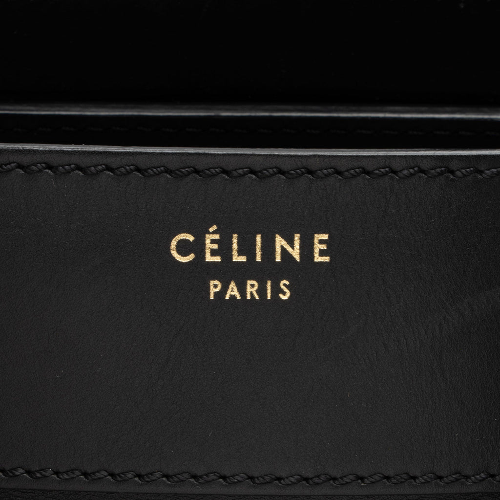 Celine Drummed Calfskin Mini Luggage Tote (SHF-MoYYfB)