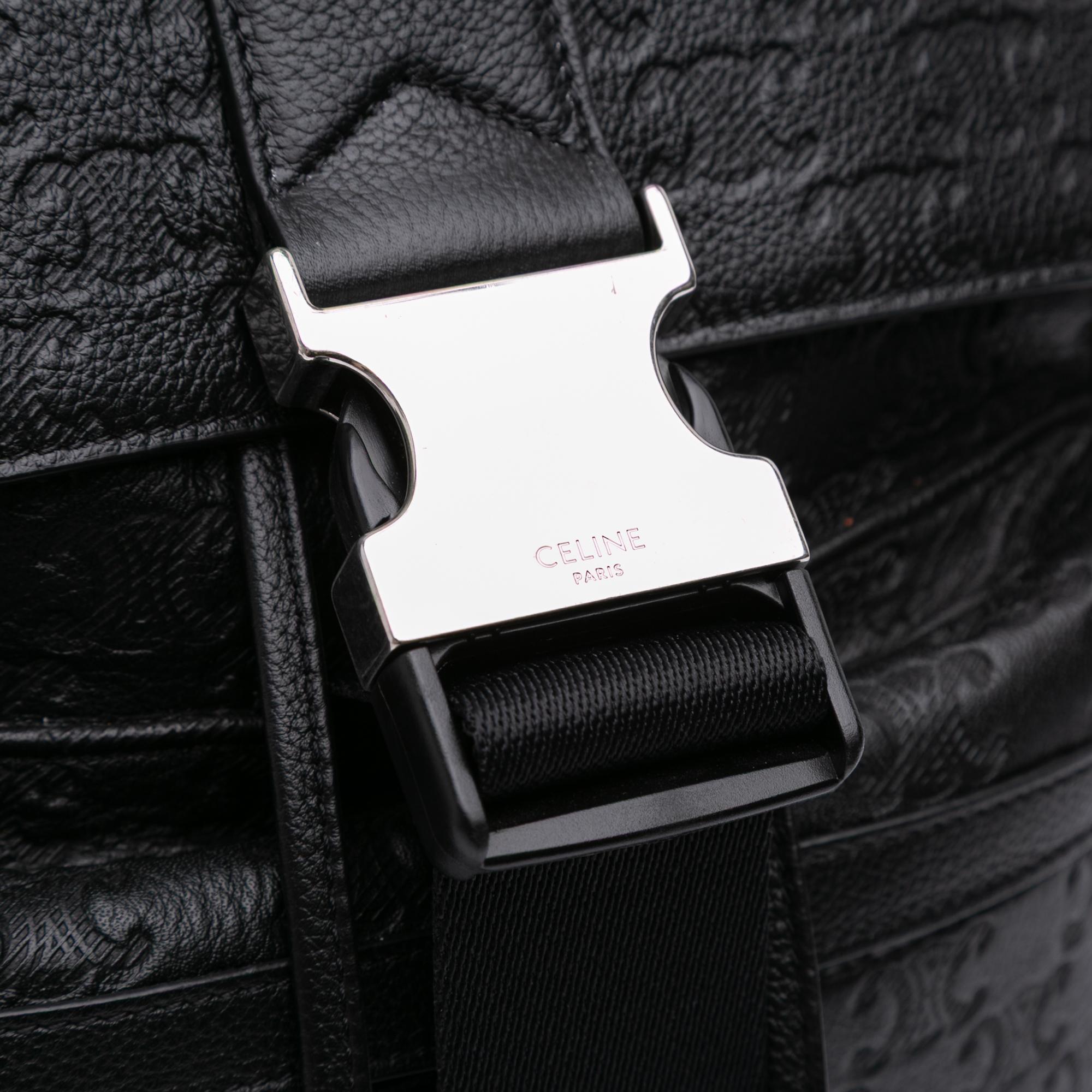 Celine Embossed Calfskin Triomphe Backpack
