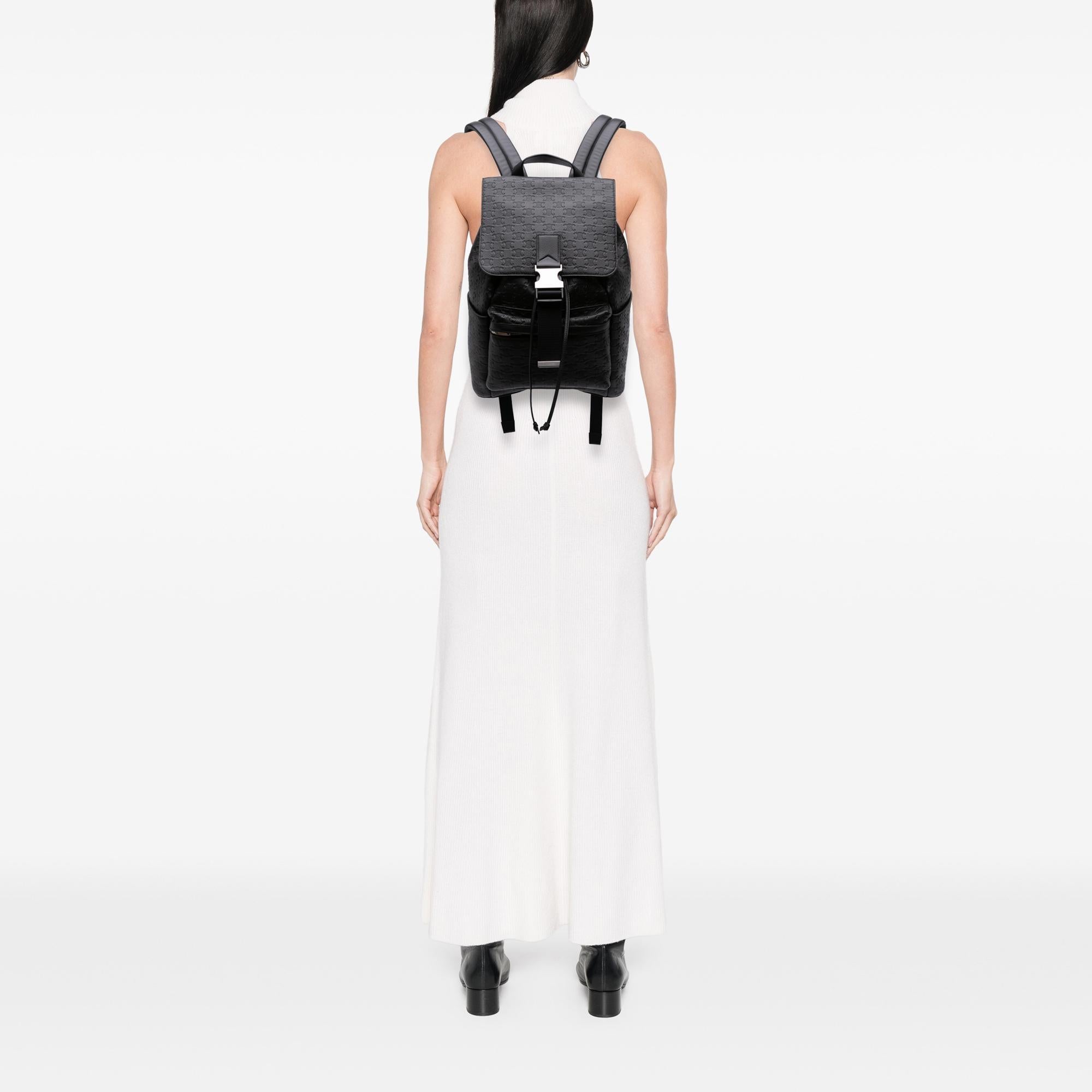 Celine Embossed Calfskin Triomphe Backpack
