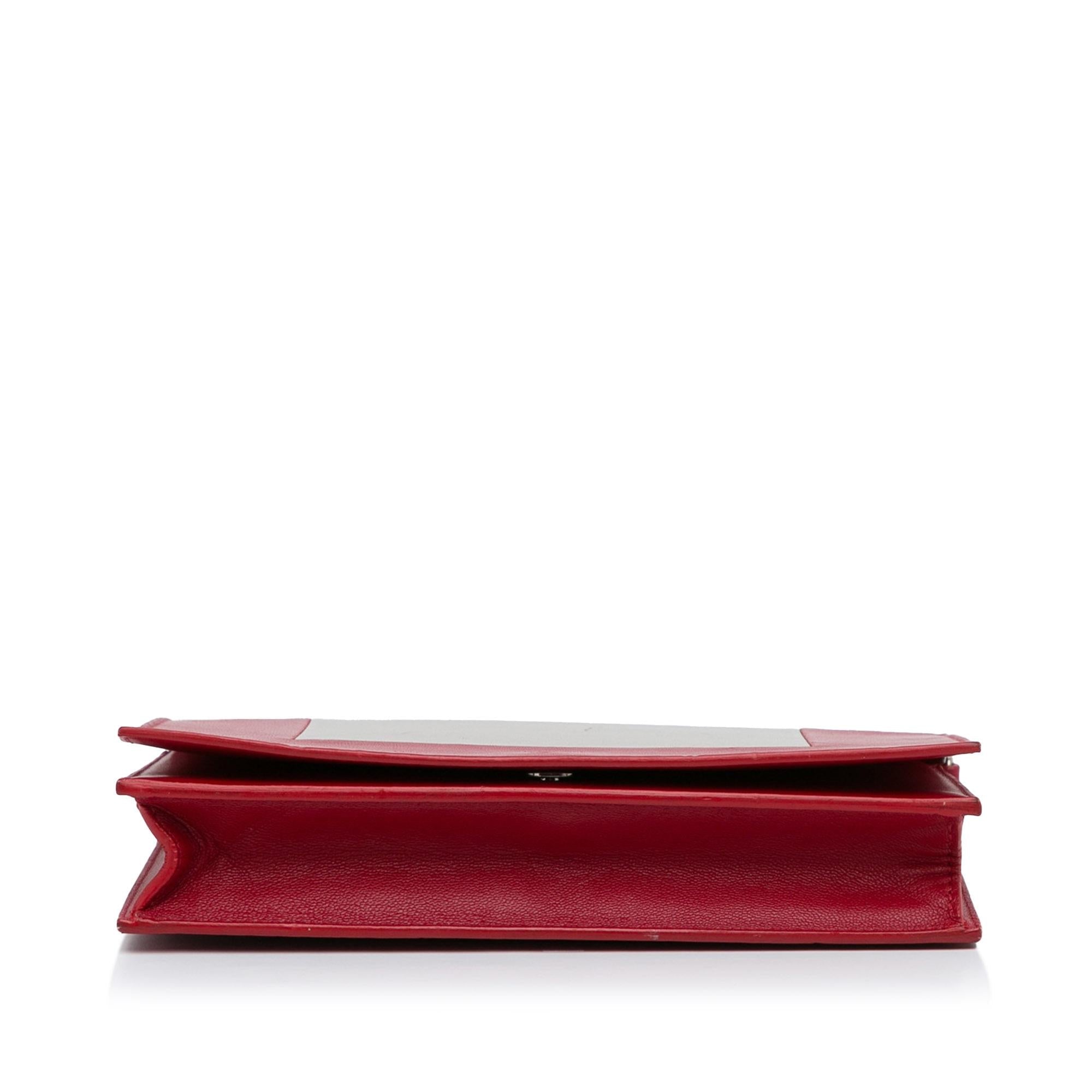 Celine Frame Leather Wallet on Chain
