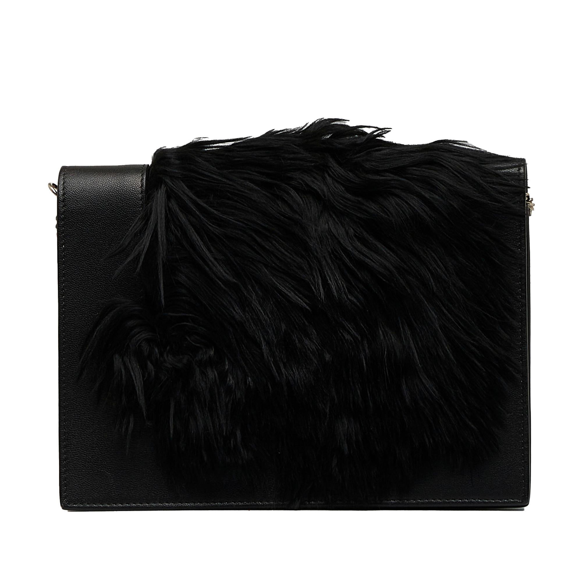 Celine Fur-Trim Frame Crossbody Bag (SHG-4w5ZVs)