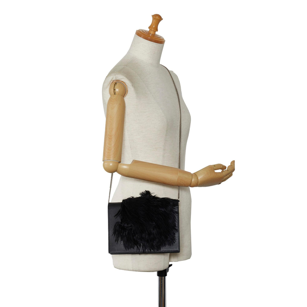 Celine Fur-Trim Frame Crossbody Bag (SHG-4w5ZVs)