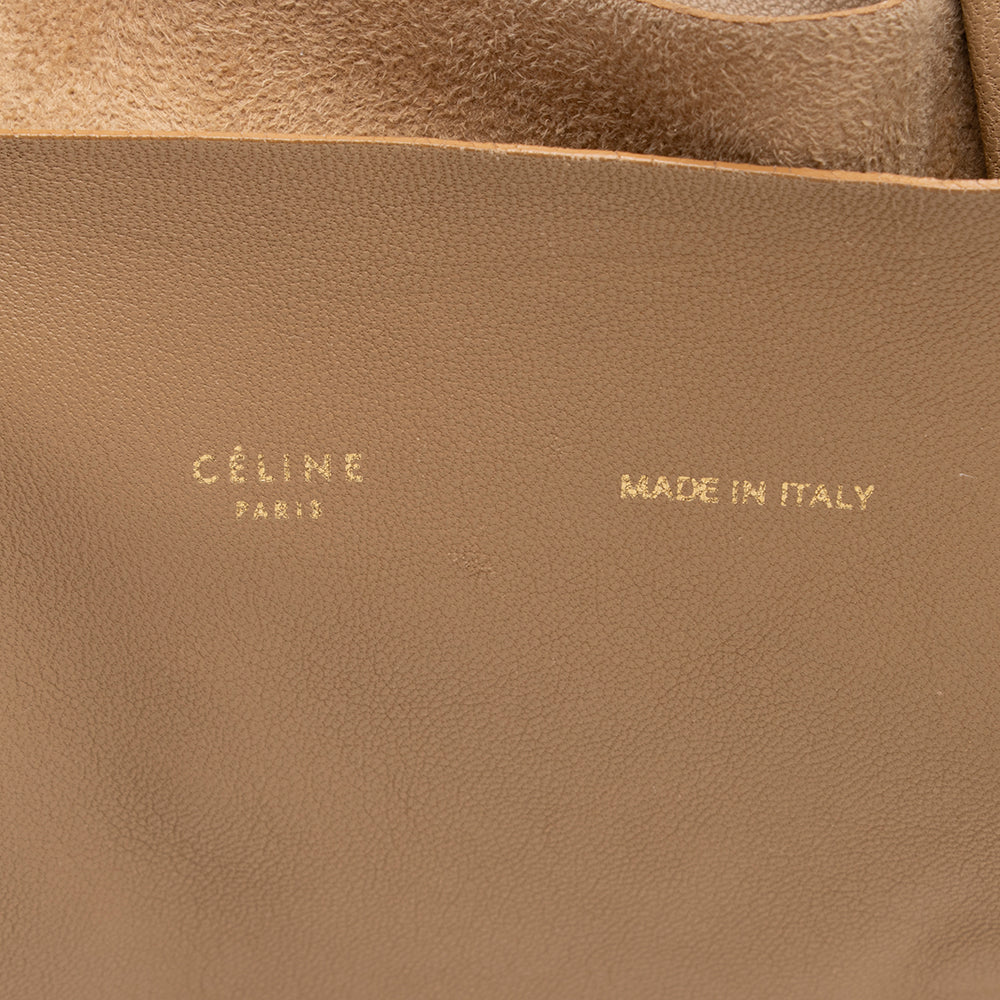 Celine Lambskin Bicolor Cabas Vertical Tote (SHF-15865)