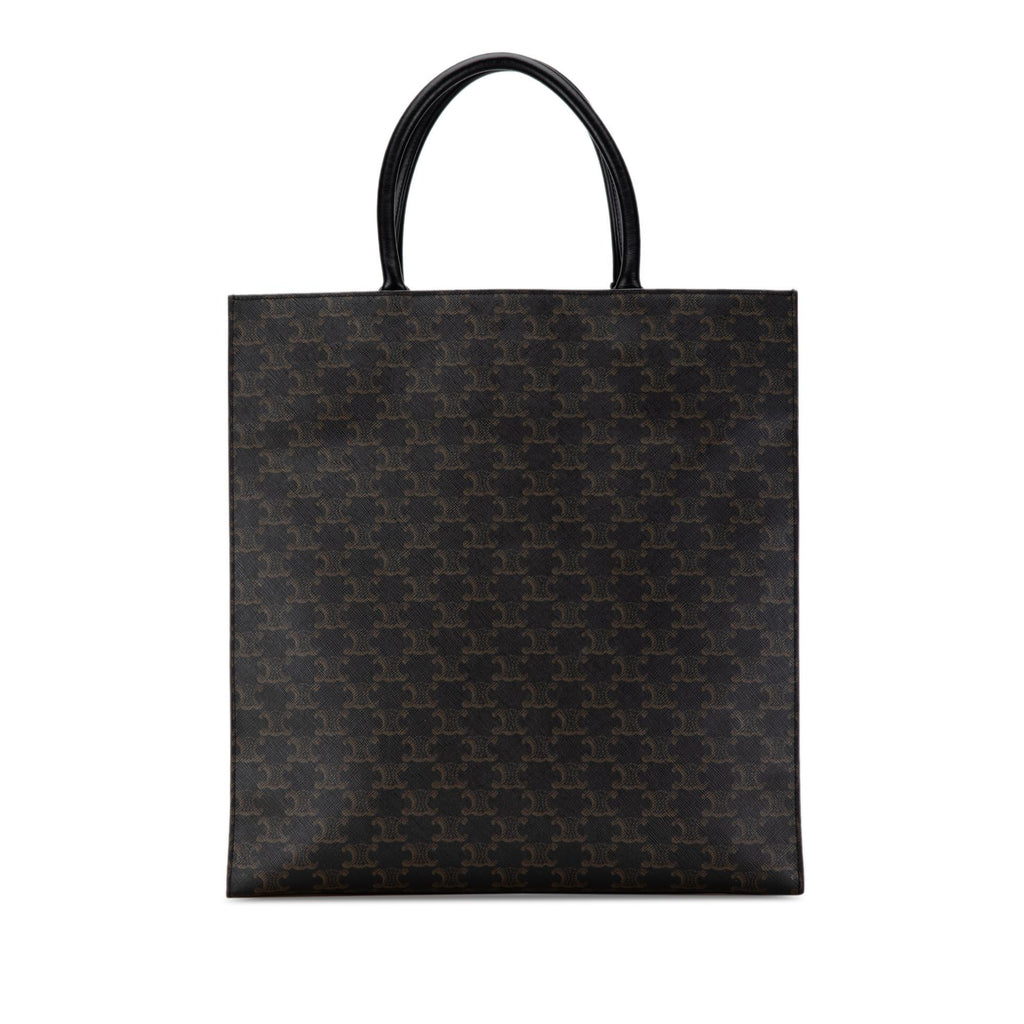 Celine Large Triomphe Coated Canvas Cabas Vertical Tote