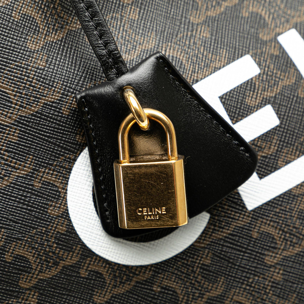 Celine Large Triomphe Coated Canvas Cabas Vertical Tote
