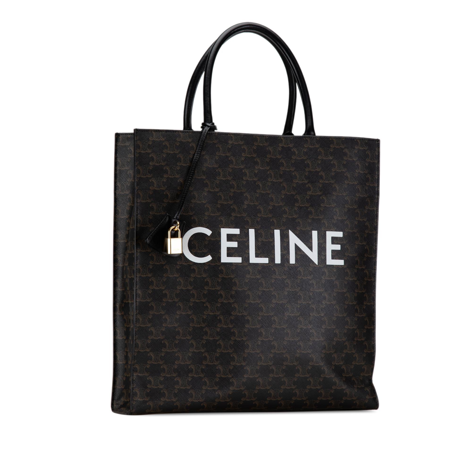 Celine Large Triomphe Coated Canvas Cabas Vertical Tote