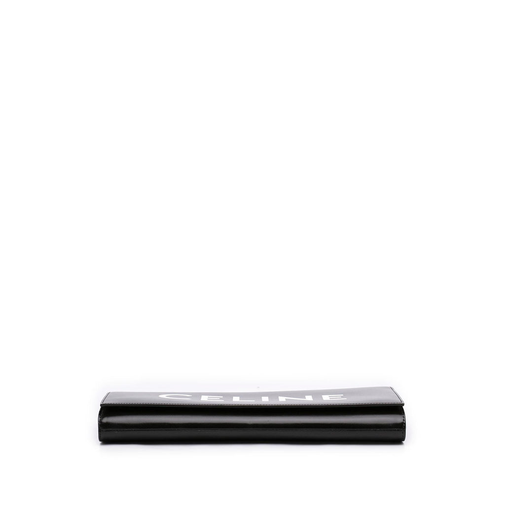 Celine Leather Asymmetric Logo Clutch