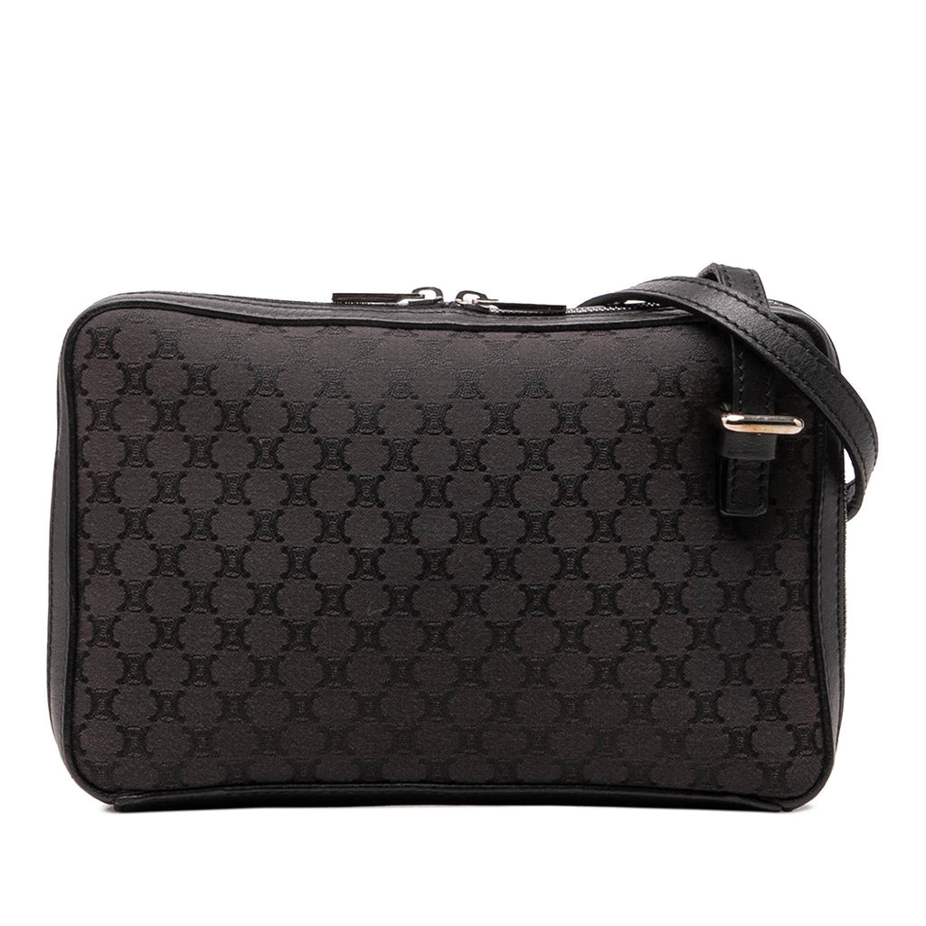 Celine Leather Trimmed Macadam Canvas Messenger Bag