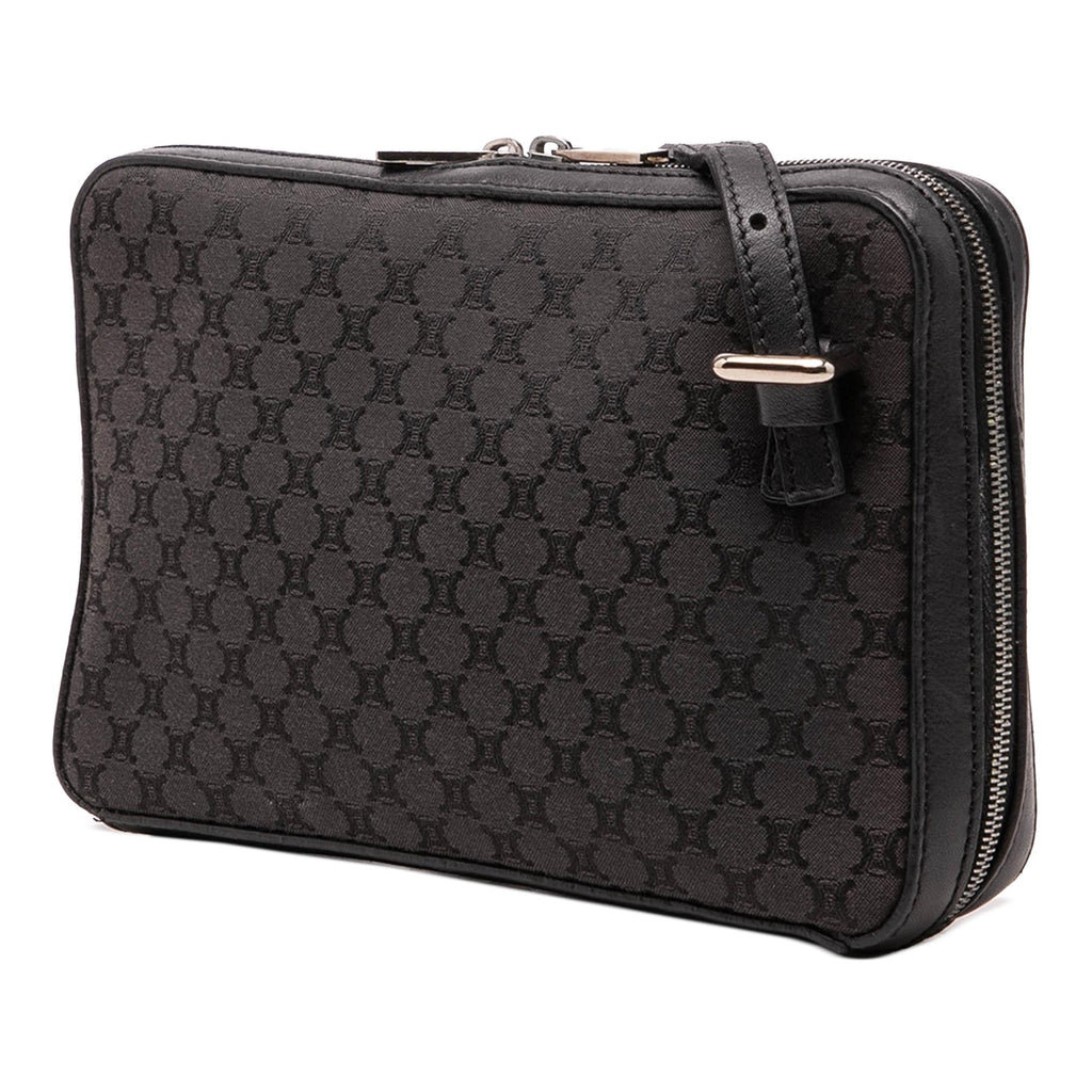 Celine Leather Trimmed Macadam Canvas Messenger Bag