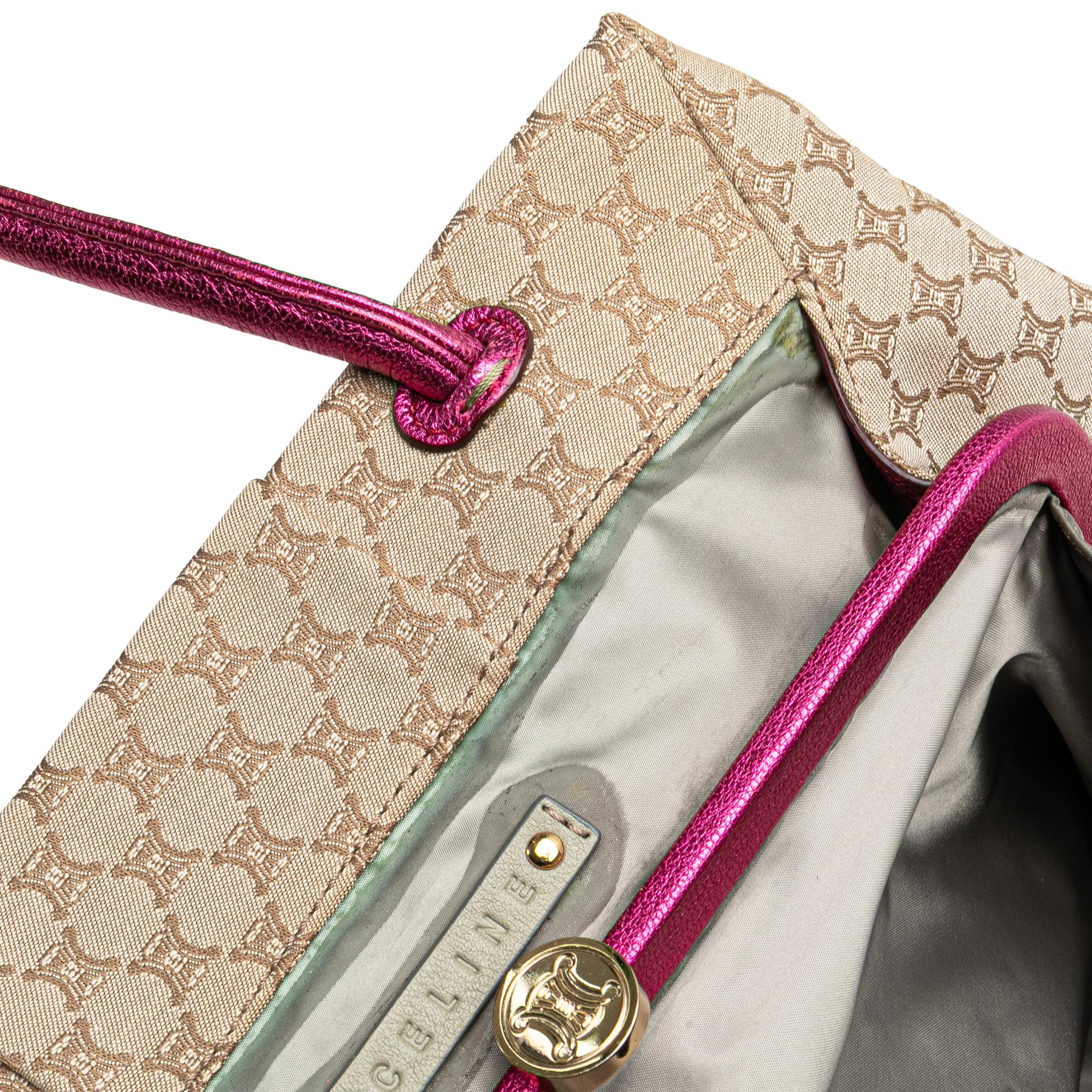 Celine Macadam Canvas Clasp Tote