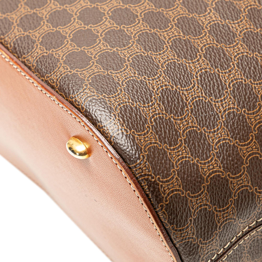 Celine Macadam Coated Canvas Dome Satchel
