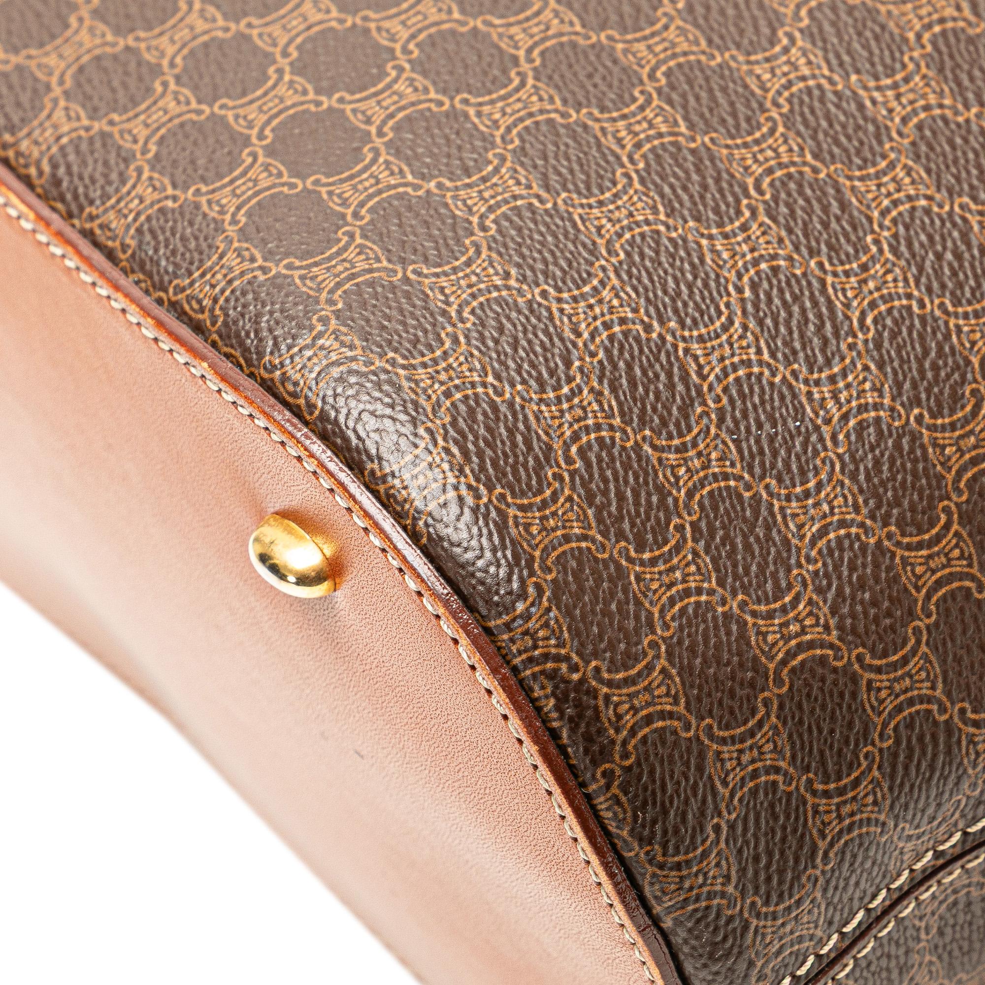 Celine Macadam Coated Canvas Dome Satchel
