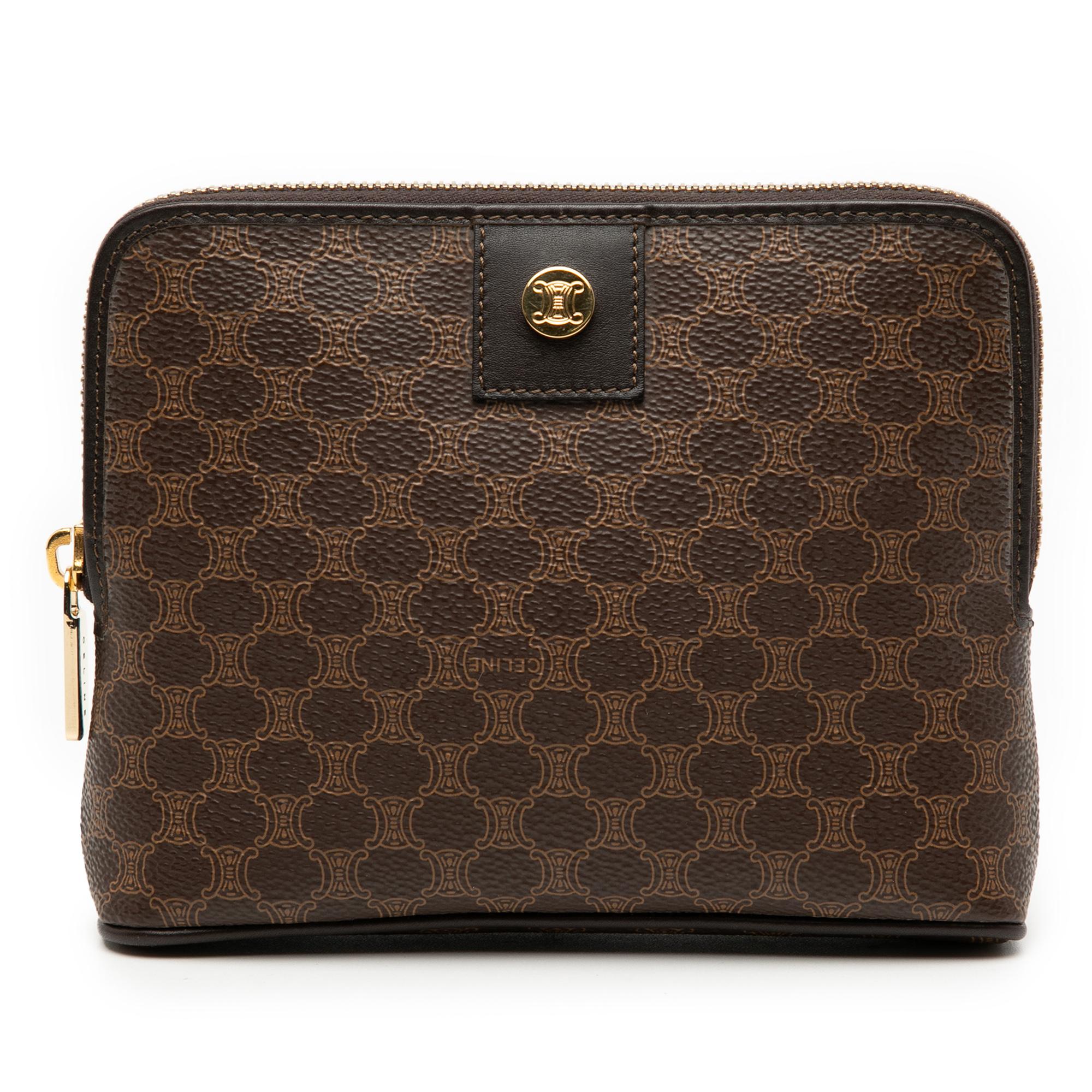 Celine Macadam Coated Canvas Pouch