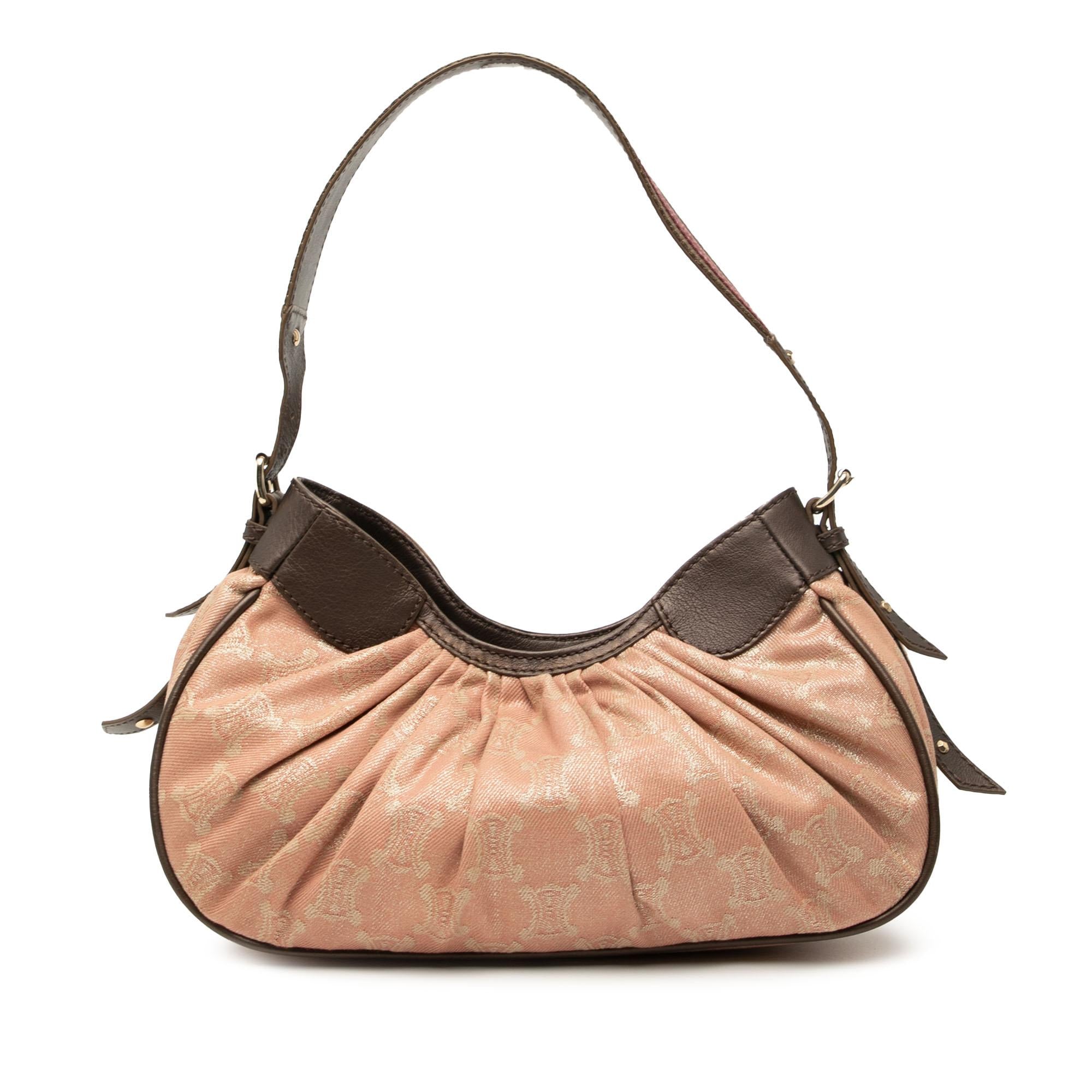 Celine Macadam Denim Pleated Shoulder Bag