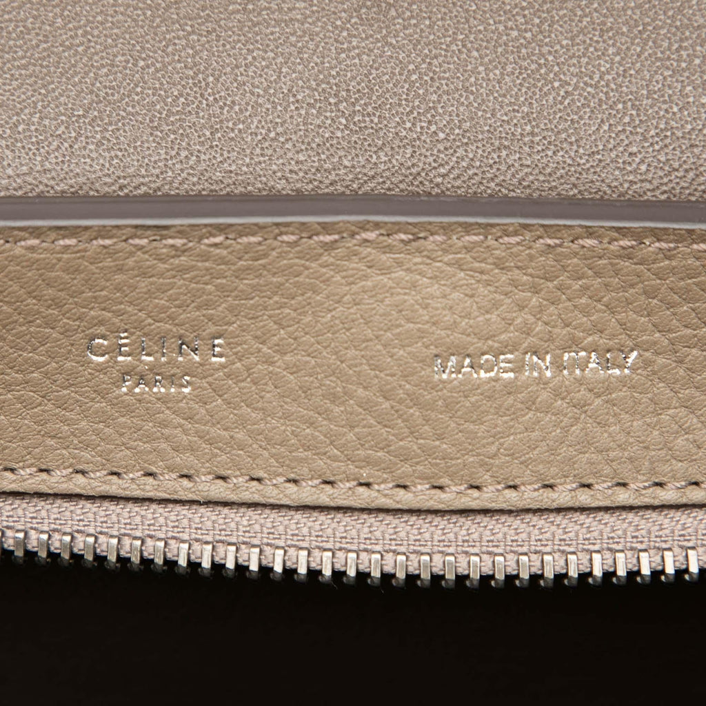 Celine Medium Bicolor Calfskin and Suede Trapeze Satchel