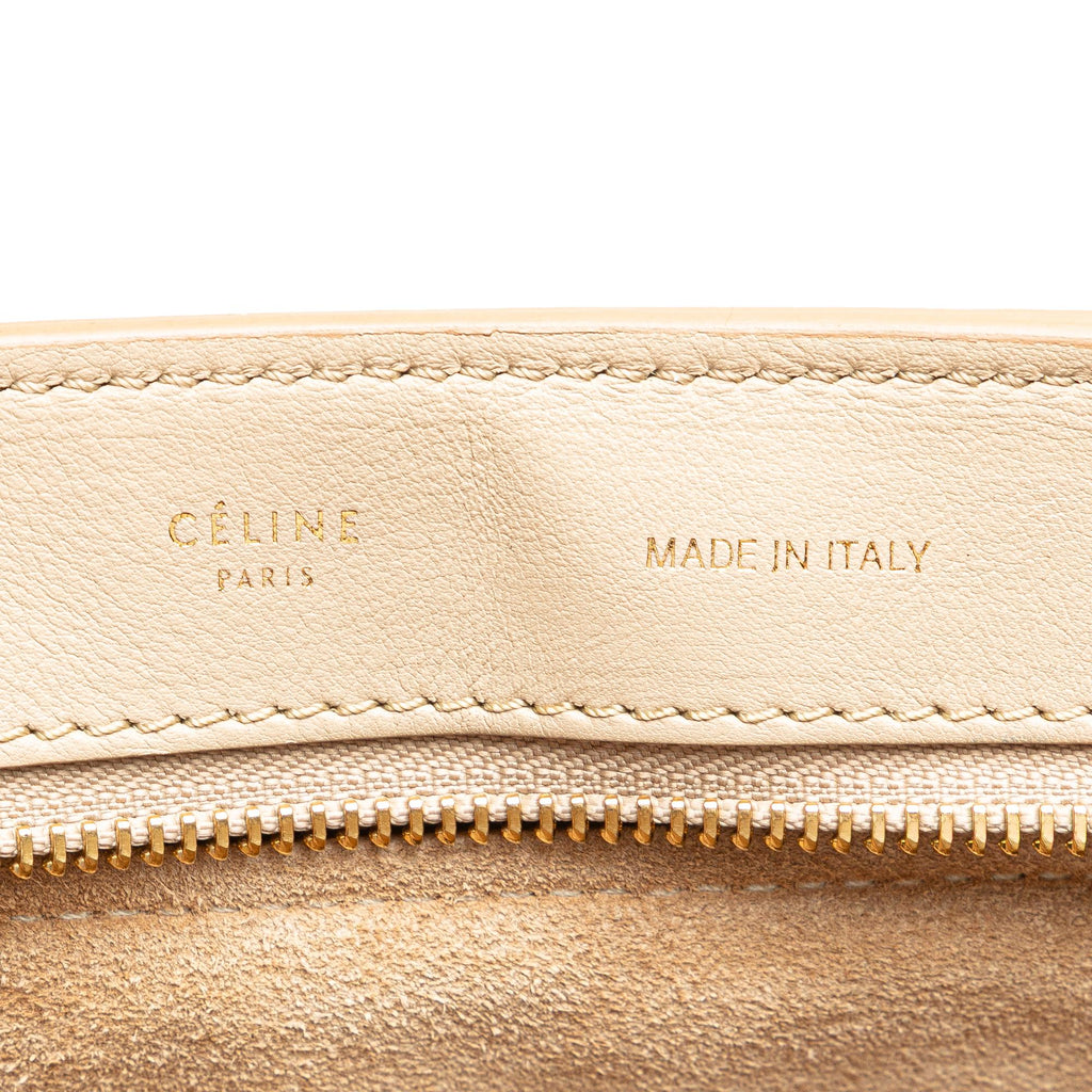 Celine Medium Bicolor Calfskin and Suede Trapeze Satchel