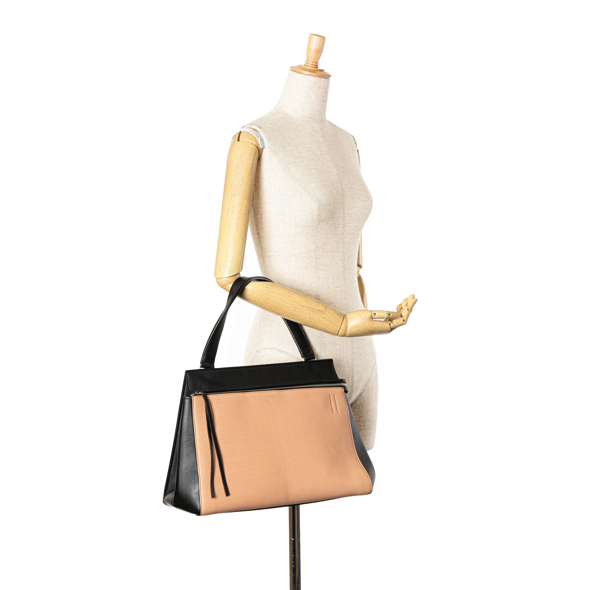 Celine Medium Bicolor Leather Edge Handbag