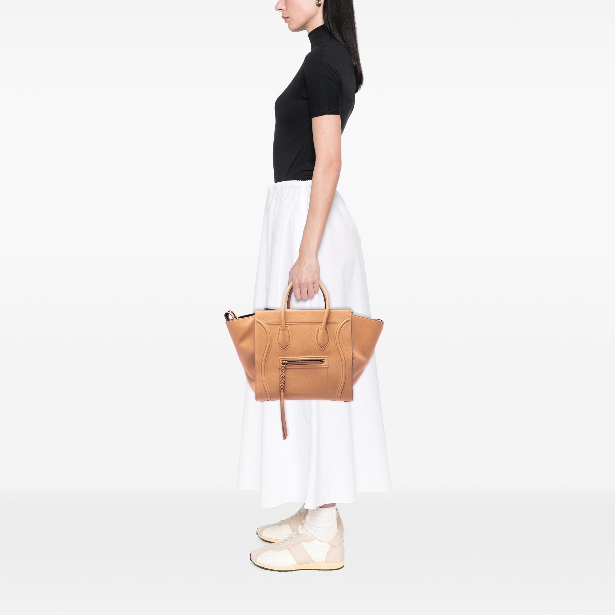 Celine Medium Leather Phantom Luggage Tote