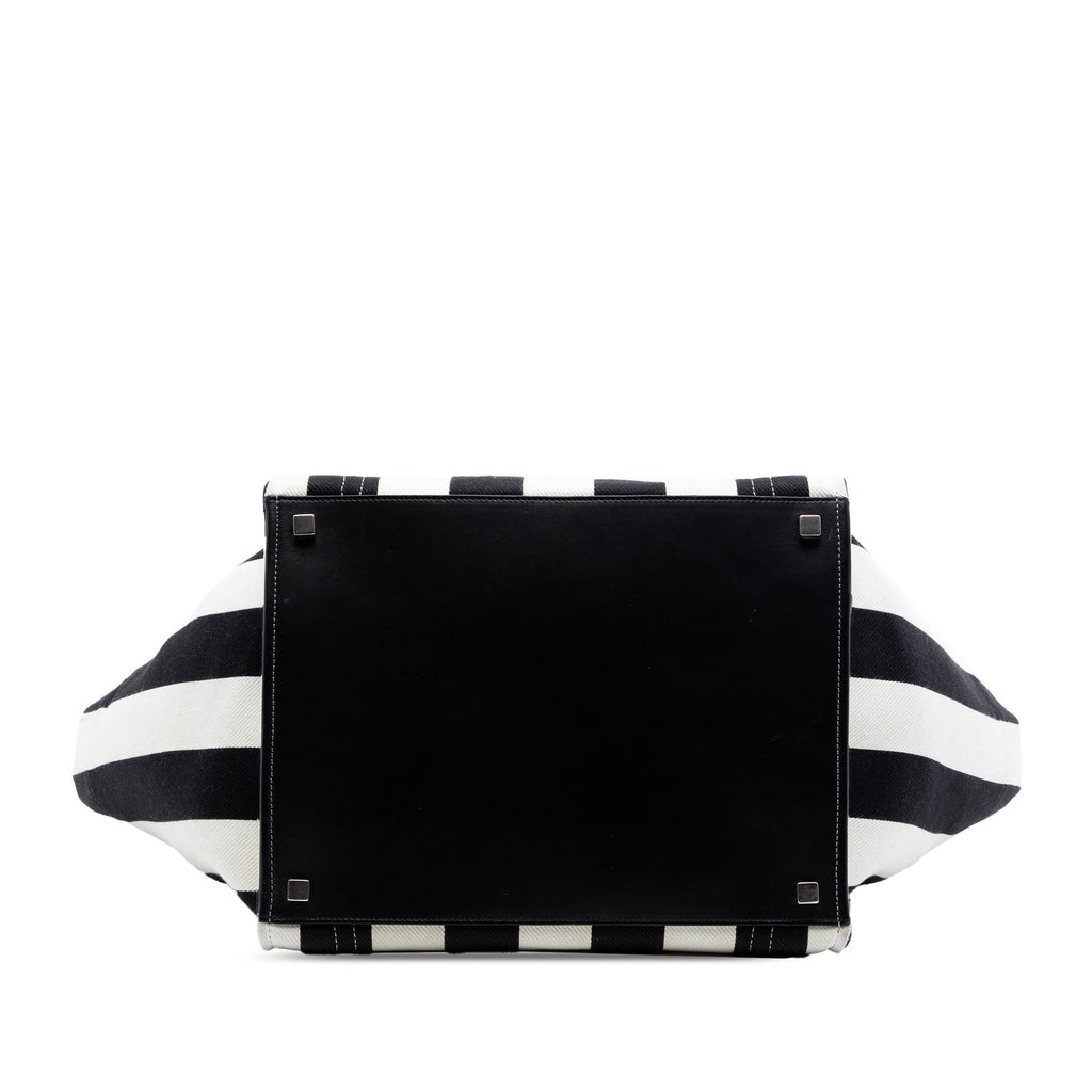 Celine Medium Striped Canvas and Cotton Phantom Luggage Tote