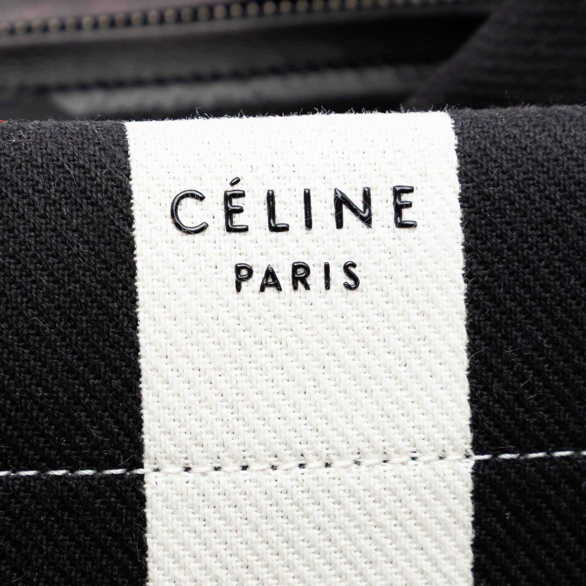 Celine Medium Striped Canvas and Cotton Phantom Luggage Tote