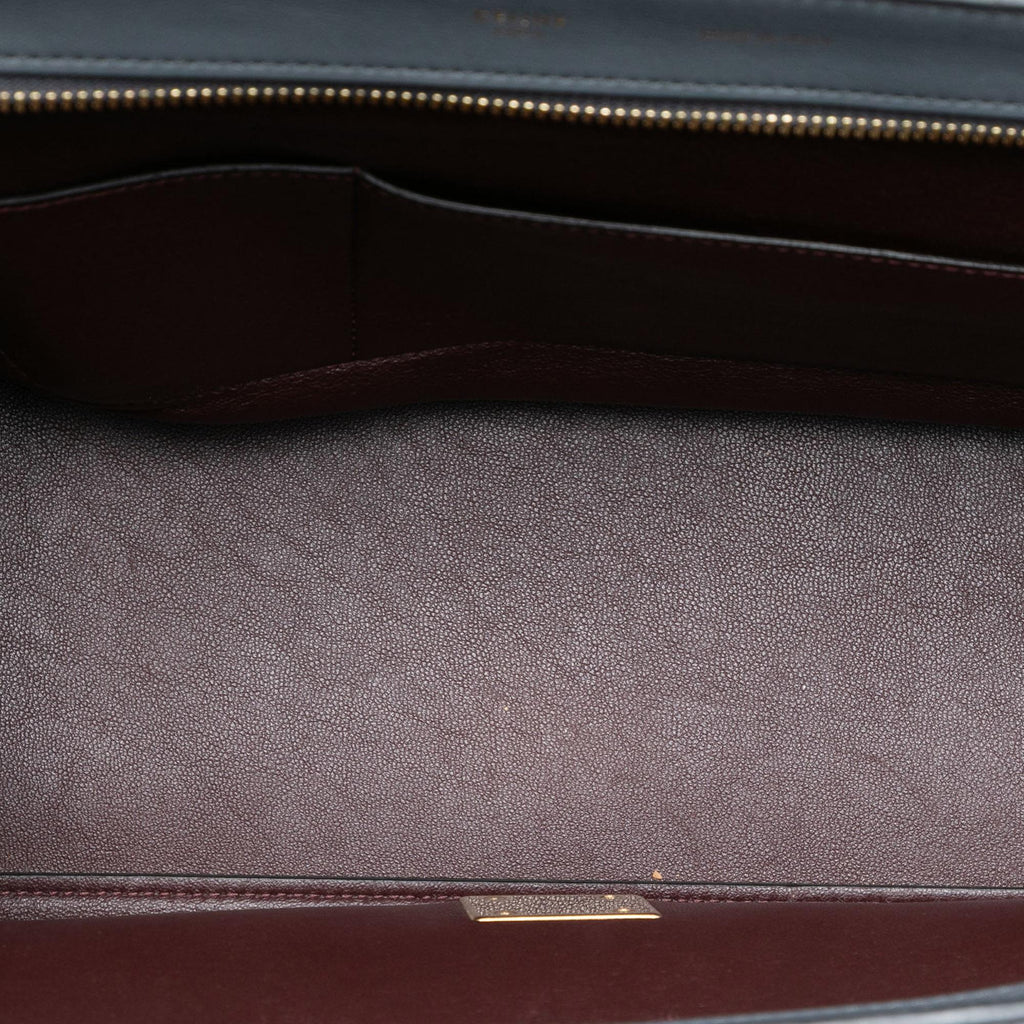 Celine Medium Tricolor Calfskin and Suede Trapeze Satchel