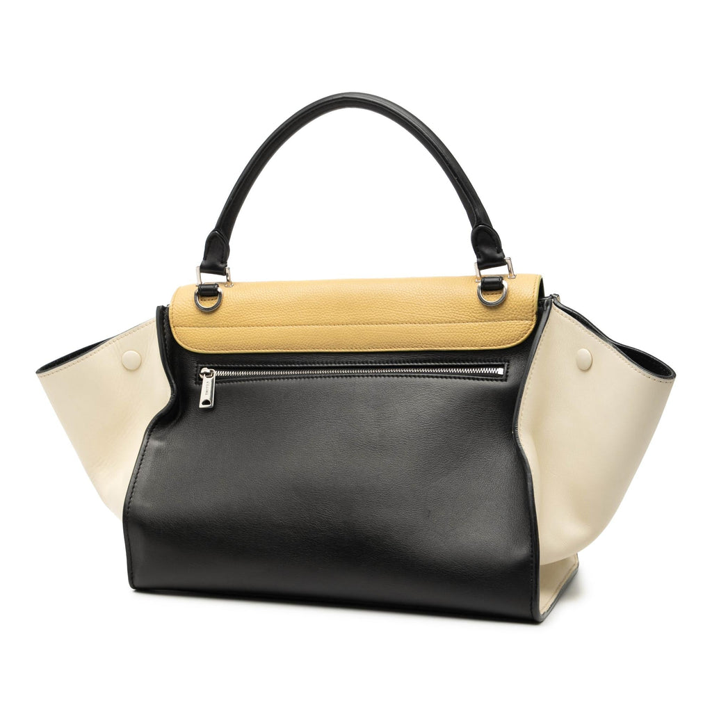 Celine Medium Tricolor Leather Trapeze Satchel