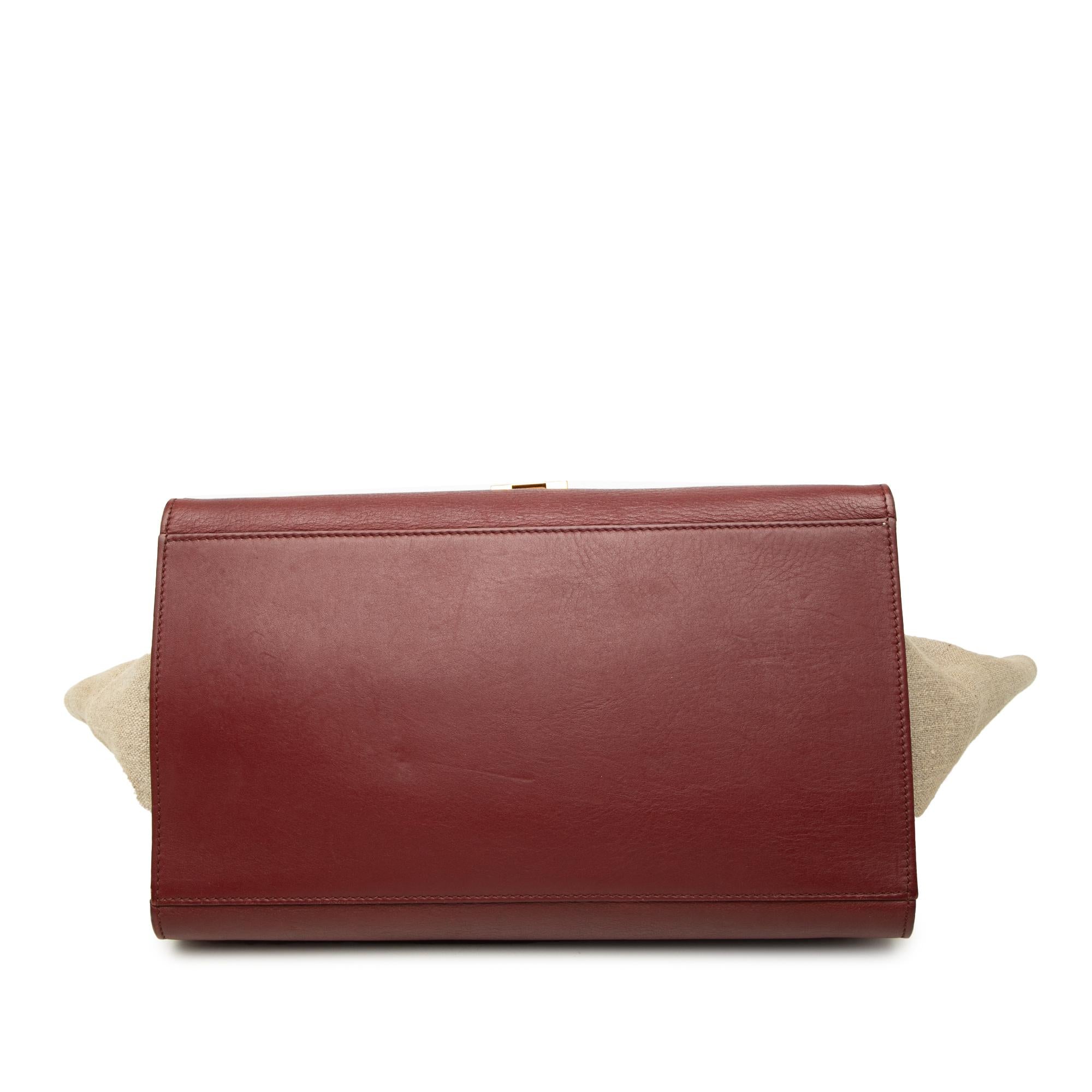 Celine Medium Tricolor Leather Trapeze Satchel