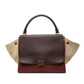 Celine Medium Tricolor Leather Trapeze Satchel