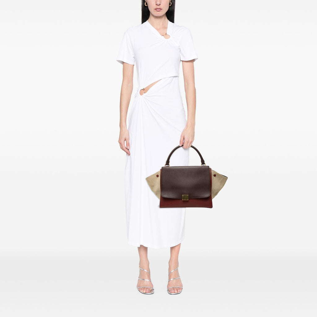 Celine Medium Tricolor Leather Trapeze Satchel