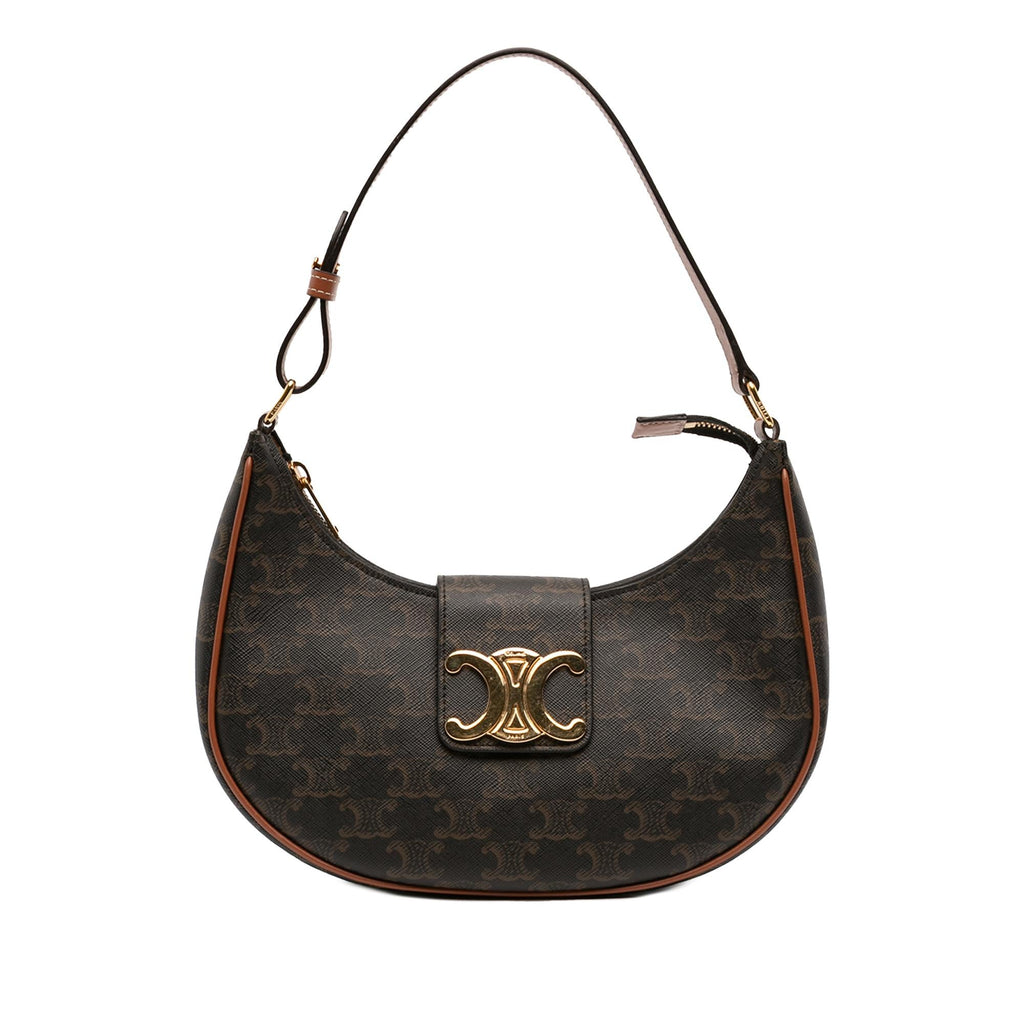 Celine Medium Triomphe Coated Canvas Ava Triomphe Shoulder Bag