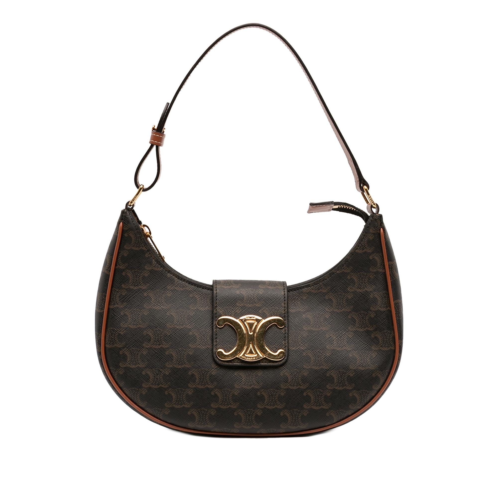 Celine Medium Triomphe Coated Canvas Ava Triomphe Shoulder Bag