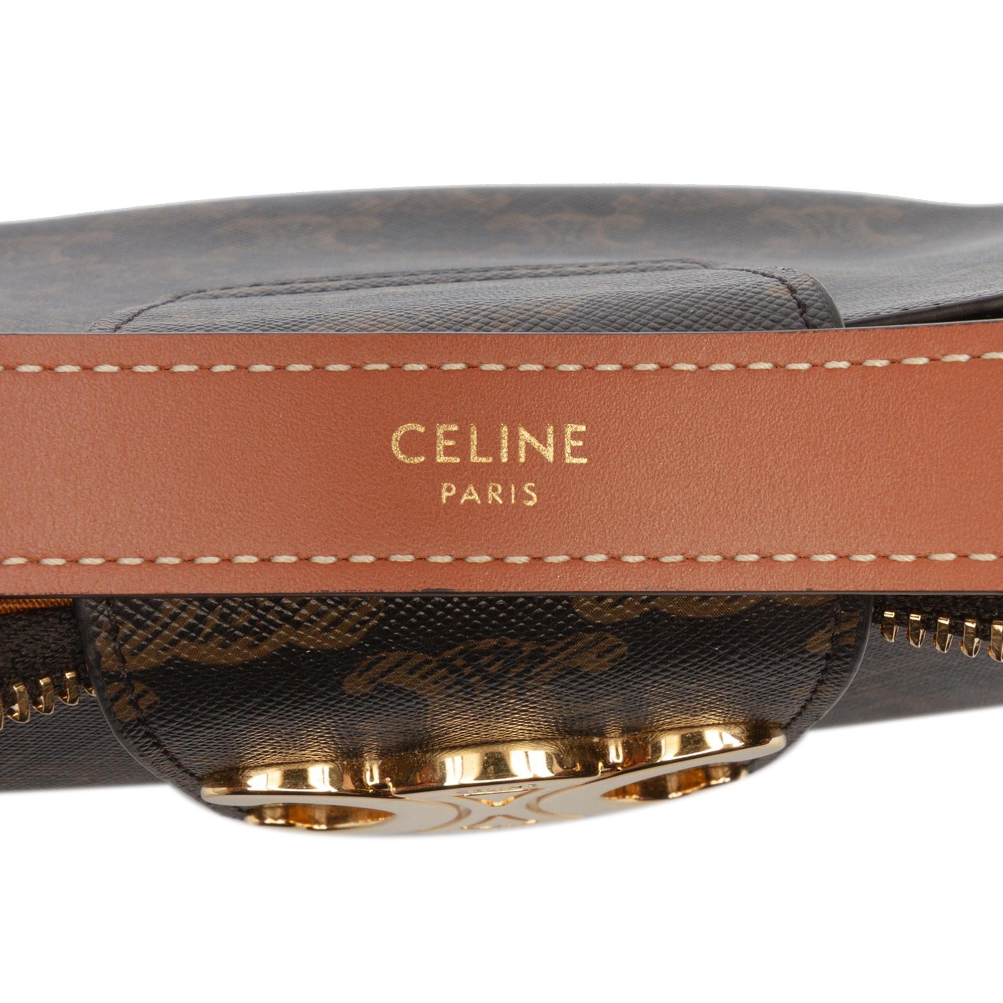 Celine Medium Triomphe Coated Canvas Ava Triomphe Shoulder Bag