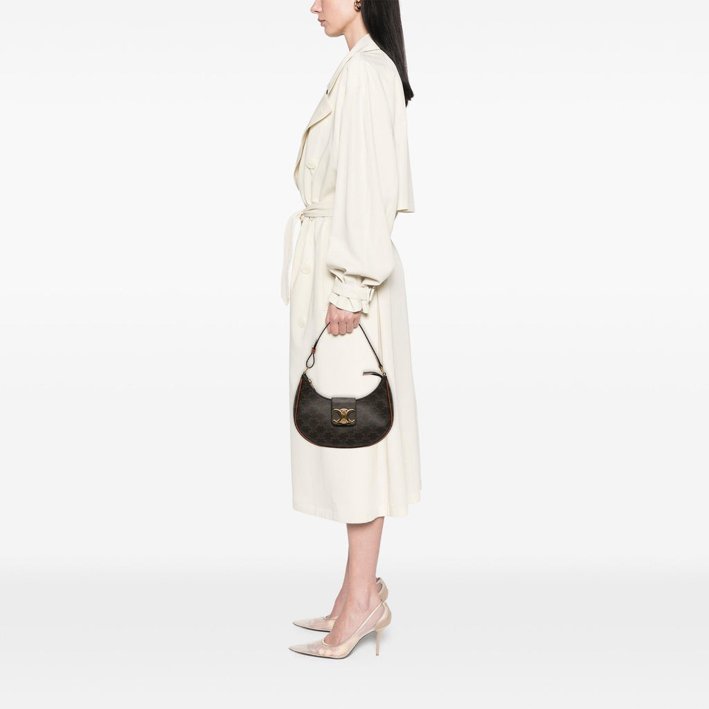 Celine Medium Triomphe Coated Canvas Ava Triomphe Shoulder Bag