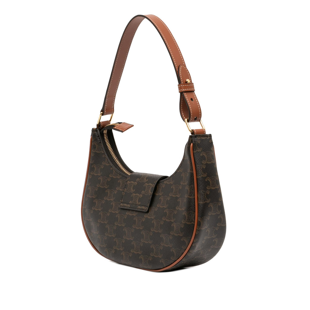 Celine Medium Triomphe Coated Canvas Ava Triomphe Shoulder Bag
