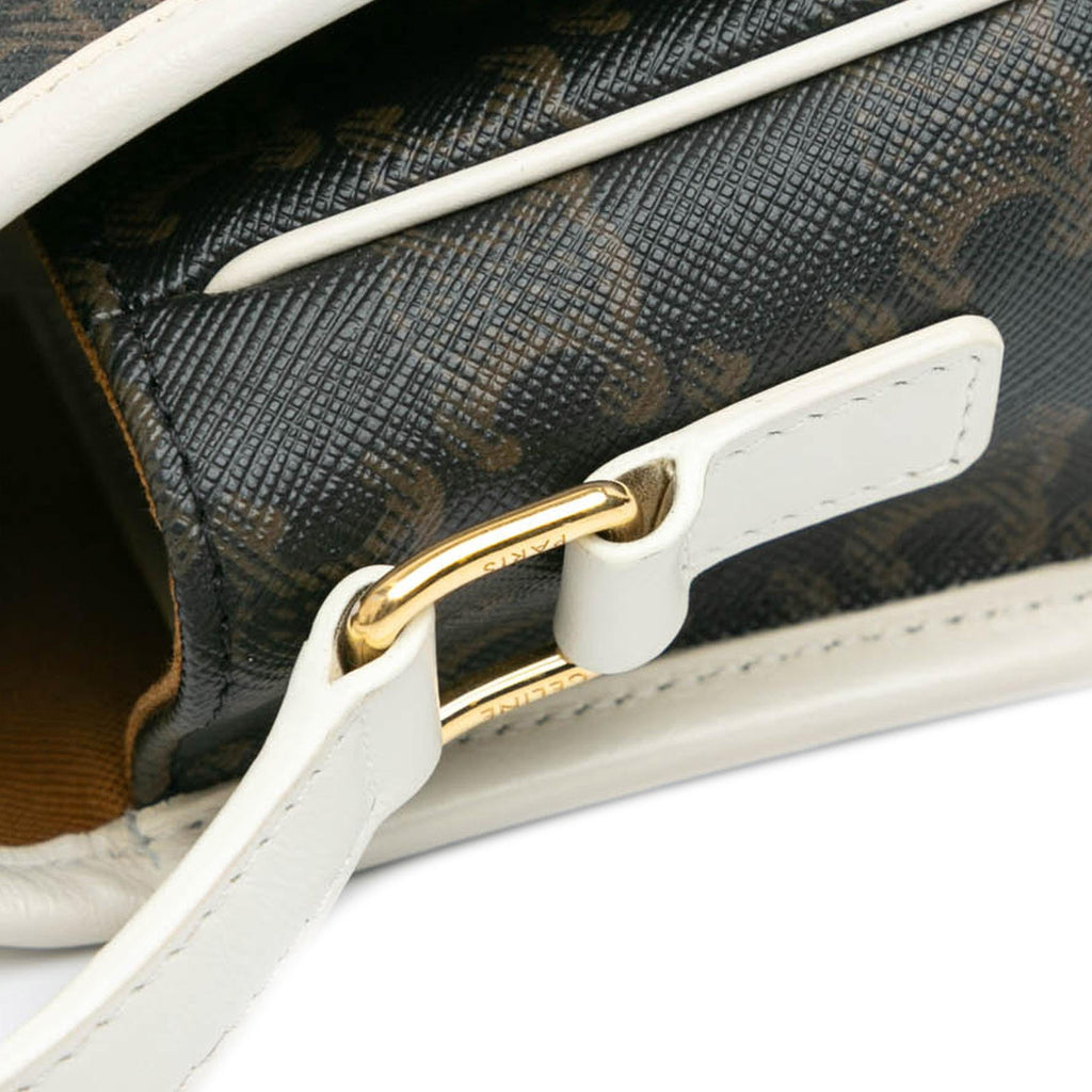 Celine Medium Triomphe Coated Canvas Folco Crossbody