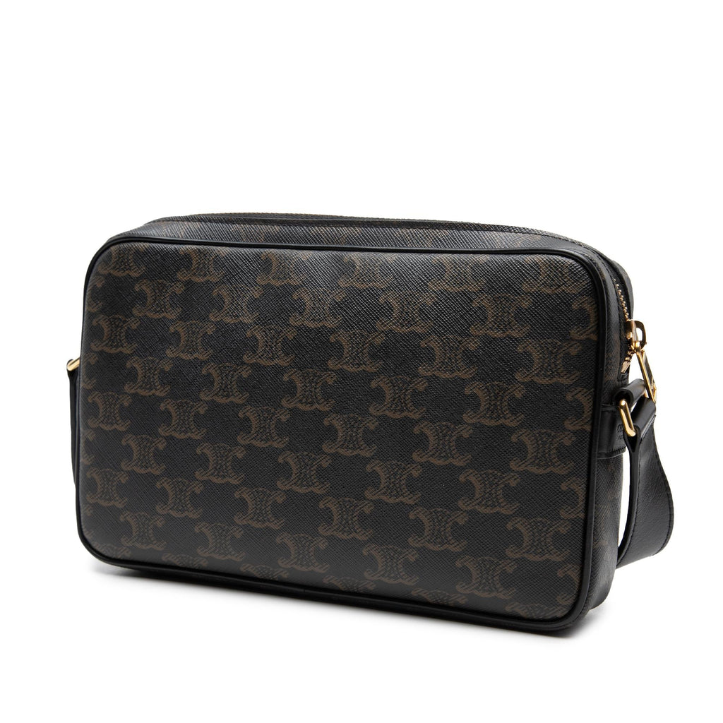 Celine Medium Triomphe Coated Canvas Logo Crossbody