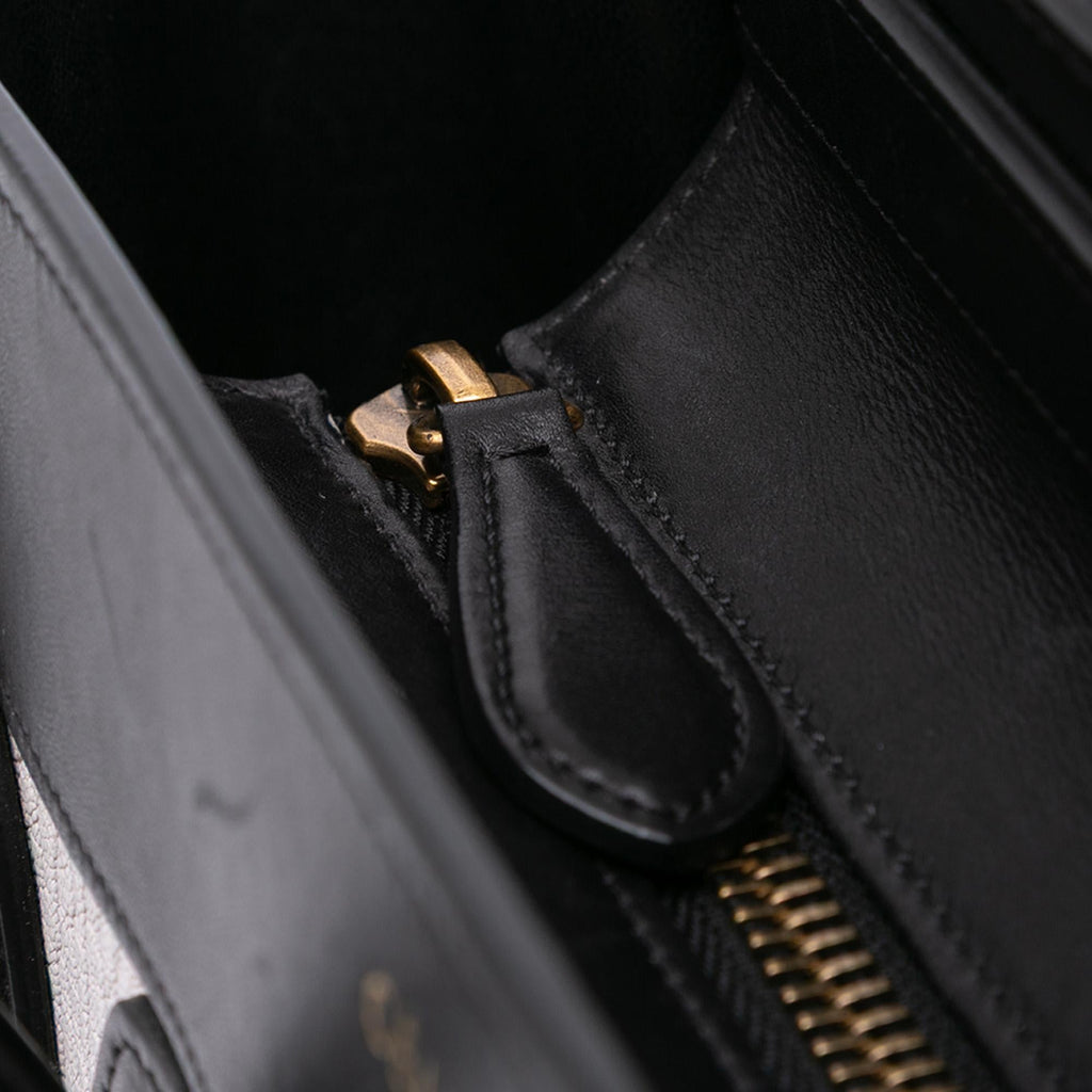 Celine Micro Bicolor Leather Luggage Tote