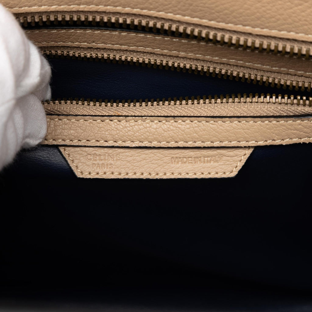 Celine Micro Bicolor Leather Luggage Tote