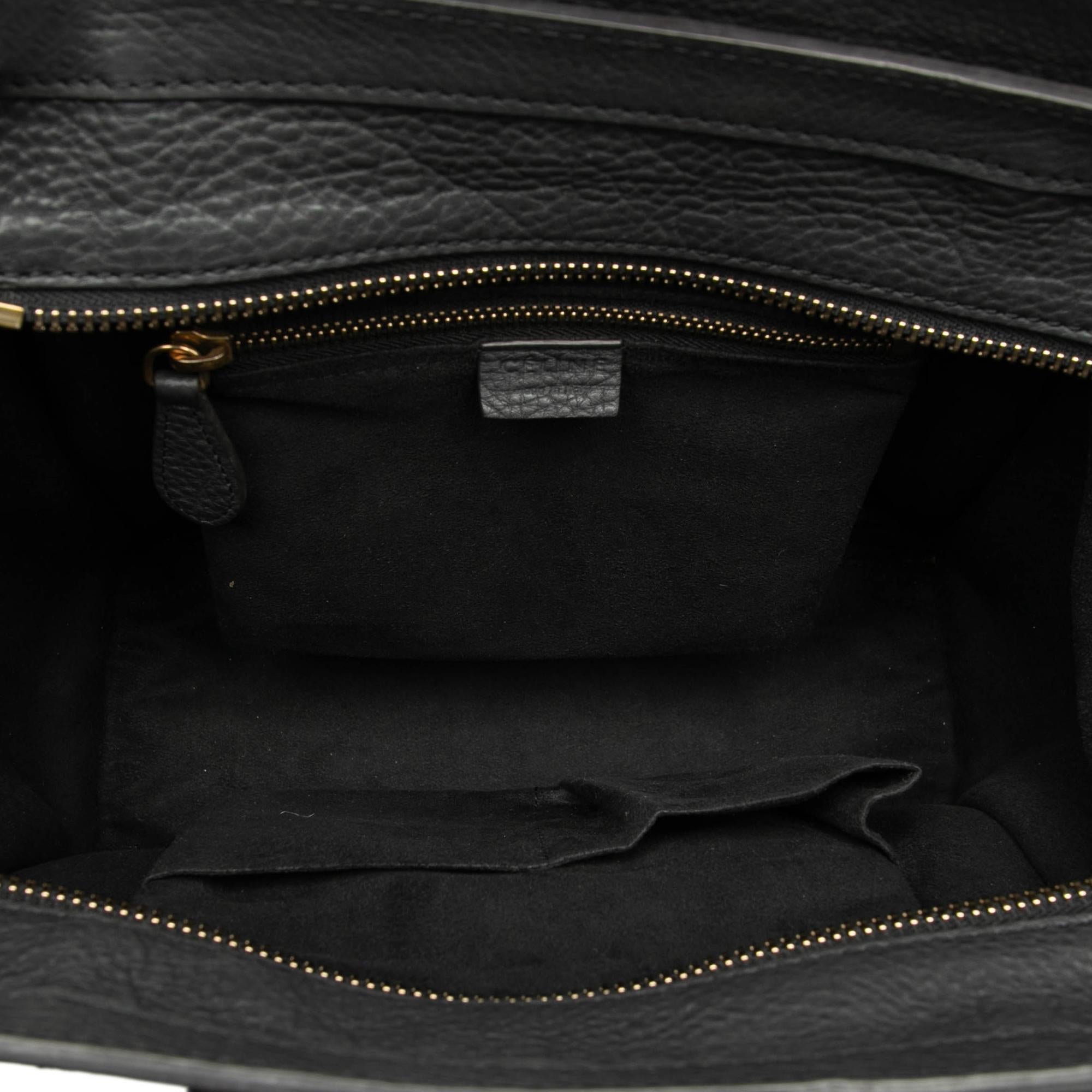 Celine Micro Drummed Calfskin Luggage Tote