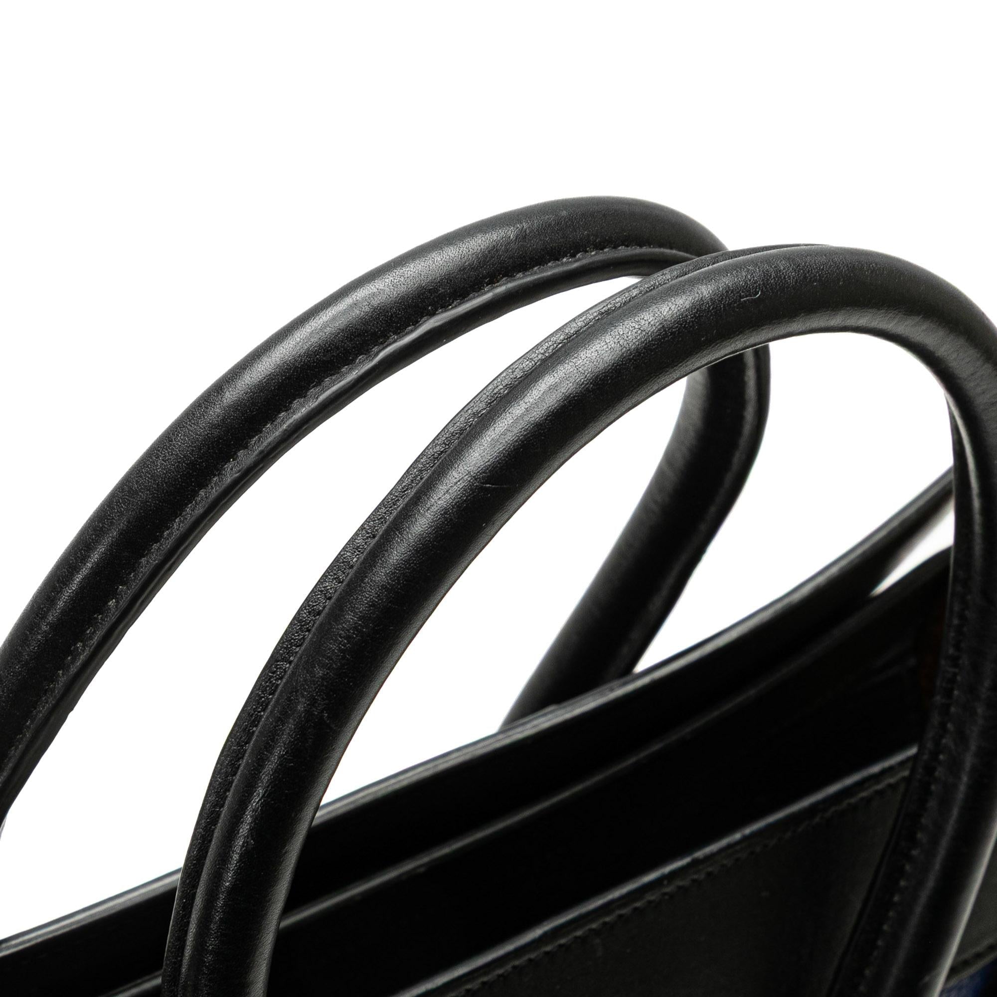Celine Micro Tricolor Leather Luggage Tote