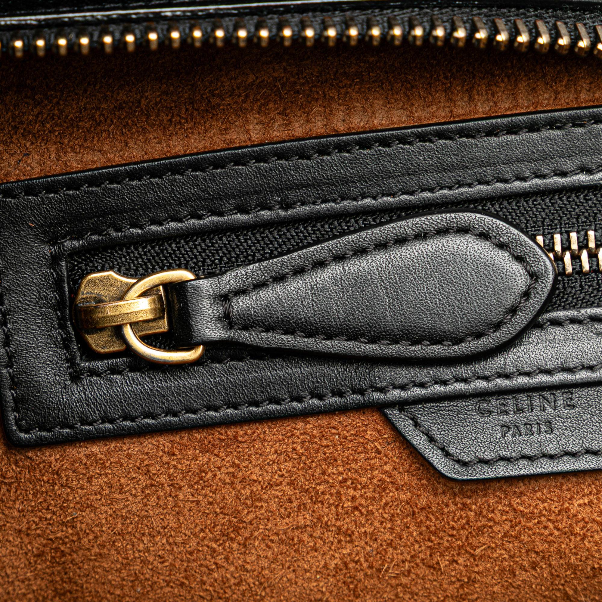 Celine Micro Tricolor Leather Luggage Tote