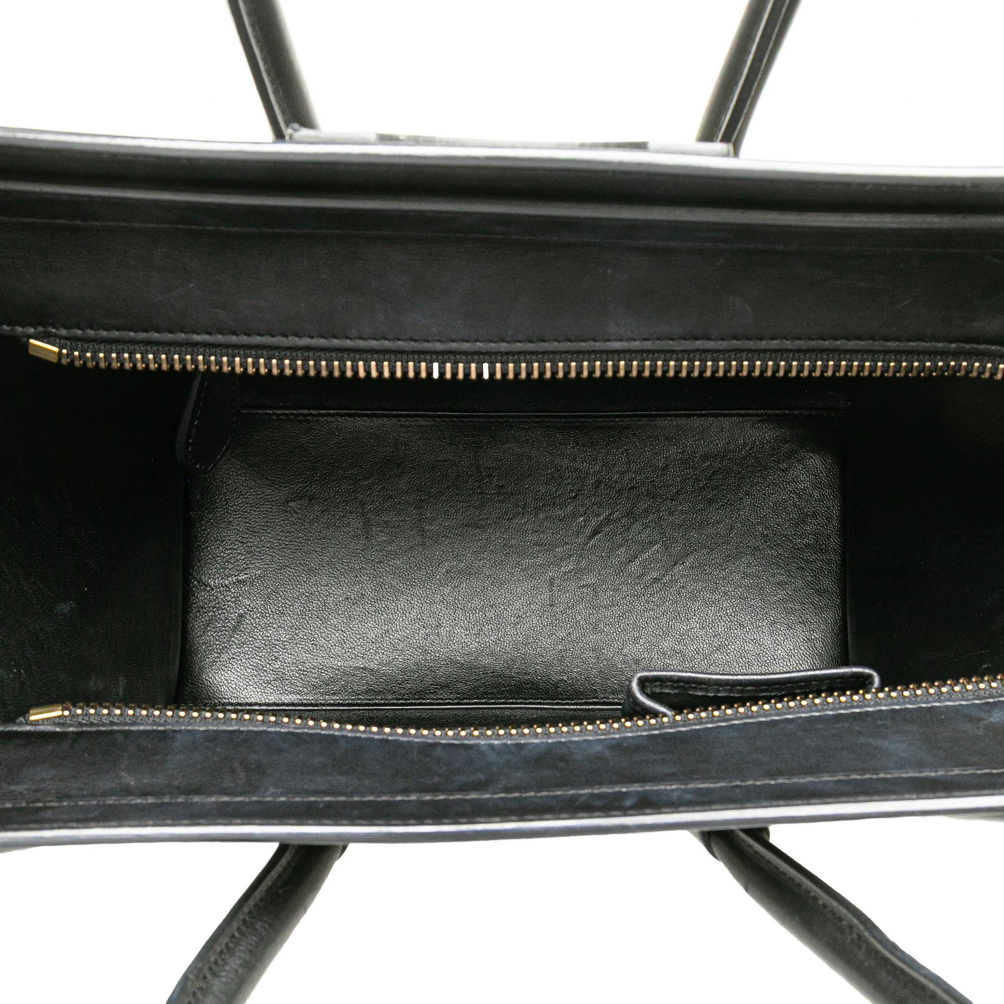Celine Micro Tricolor Leather Luggage Tote