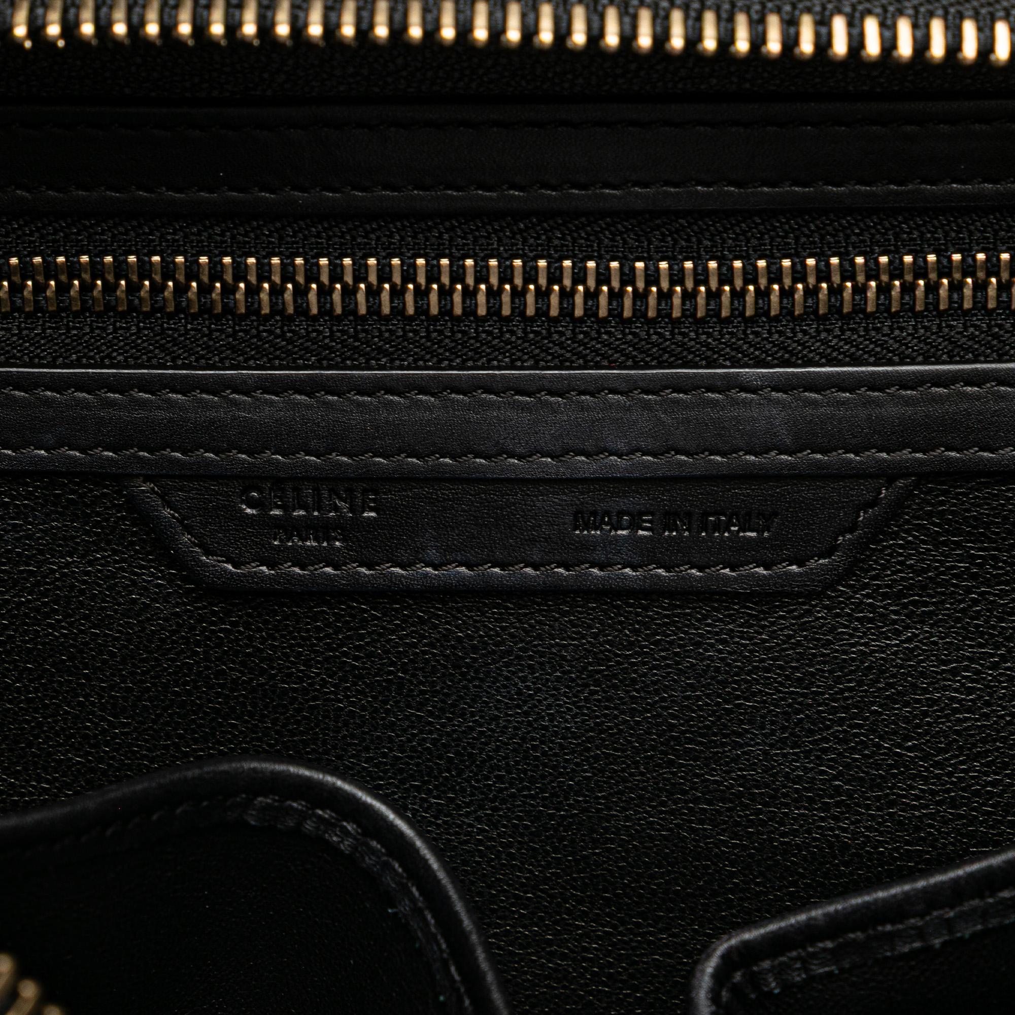 Celine Micro Tricolor Leather Luggage Tote