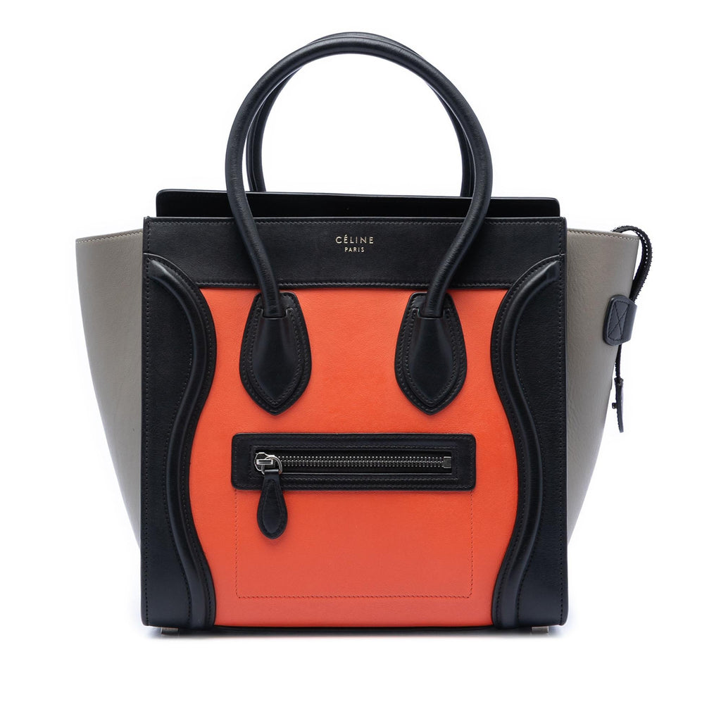 Celine Micro Tricolor Leather Luggage Tote