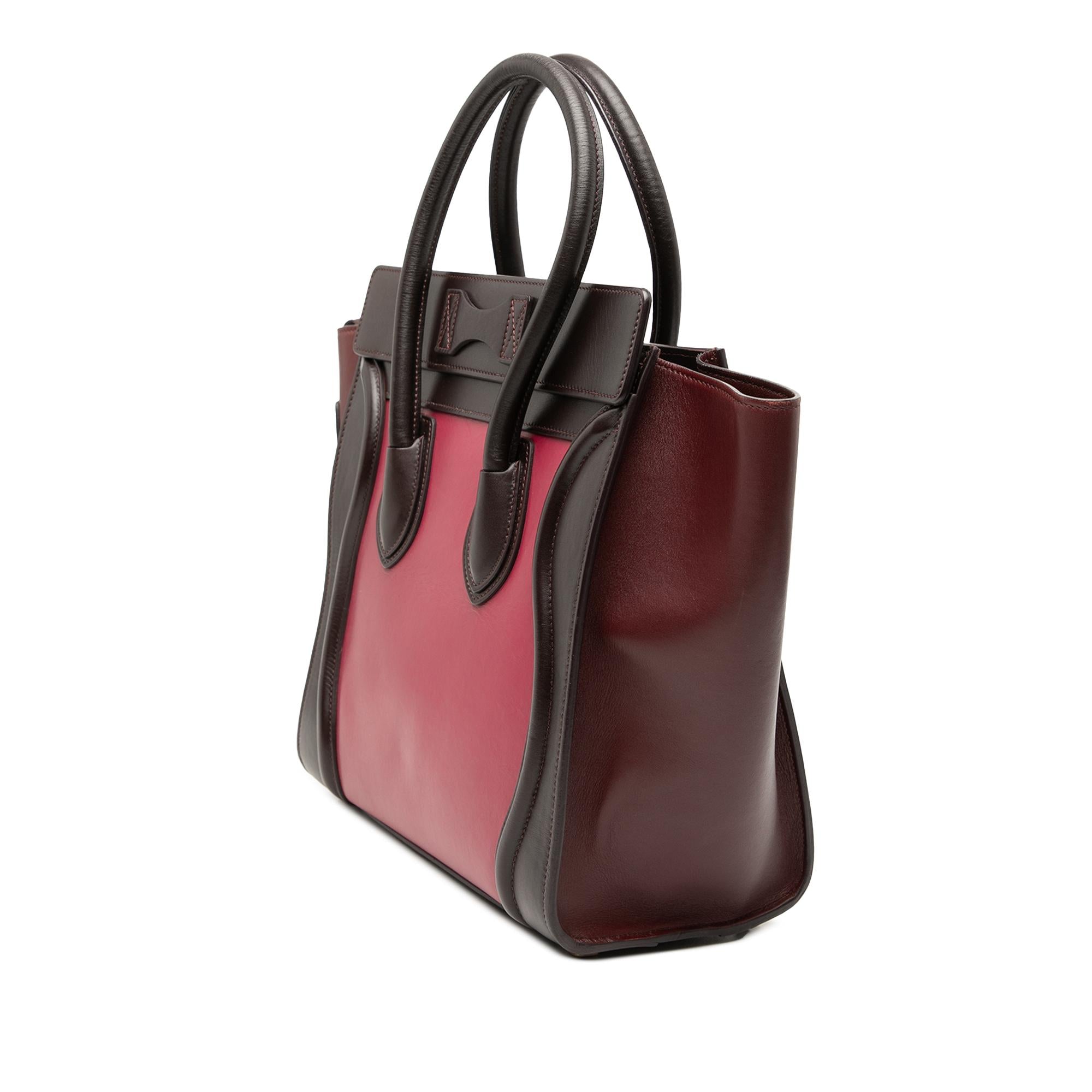 Celine Micro Tricolor Leather Luggage Tote