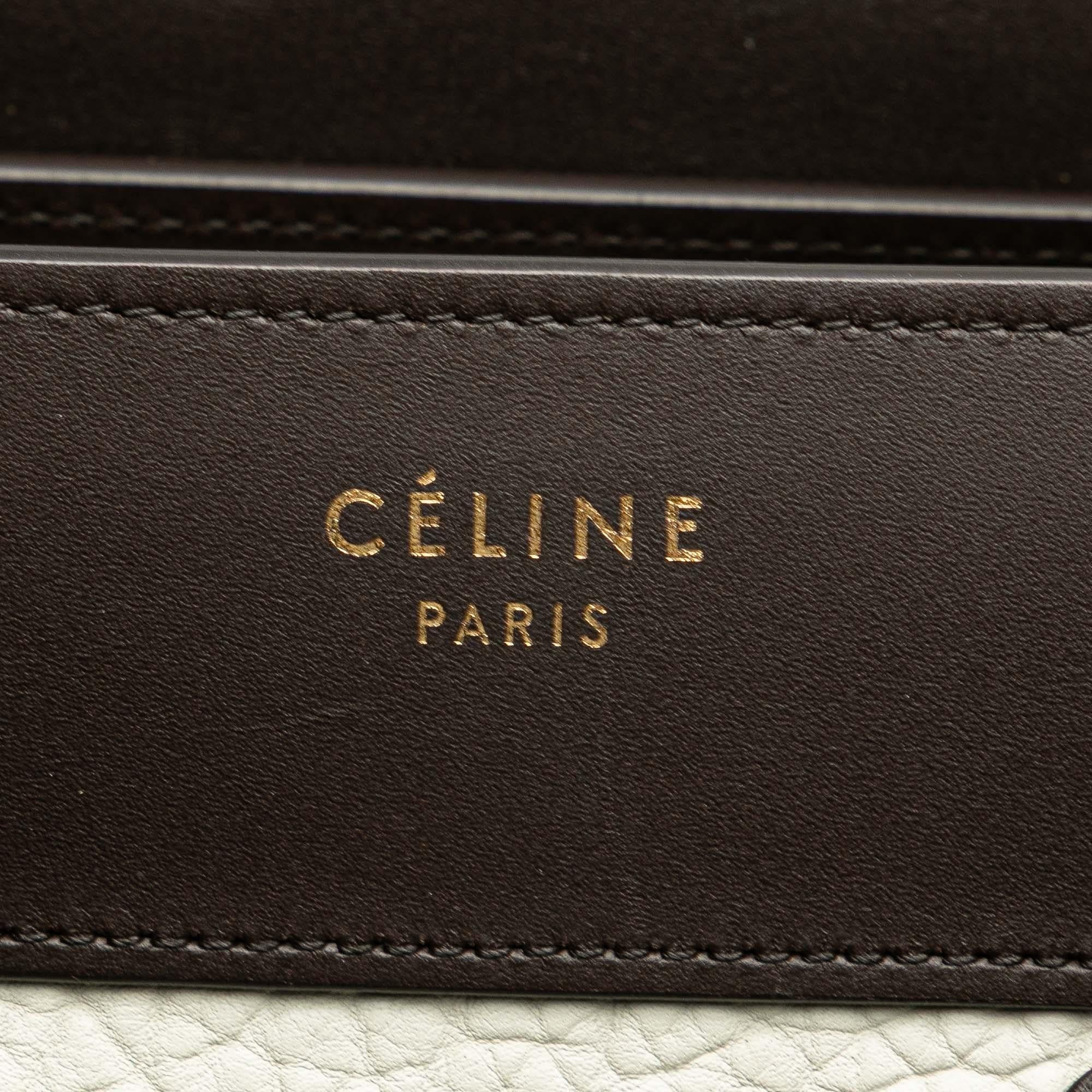 Celine Micro Tricolor Nubuck and Calfskin Luggage Tote
