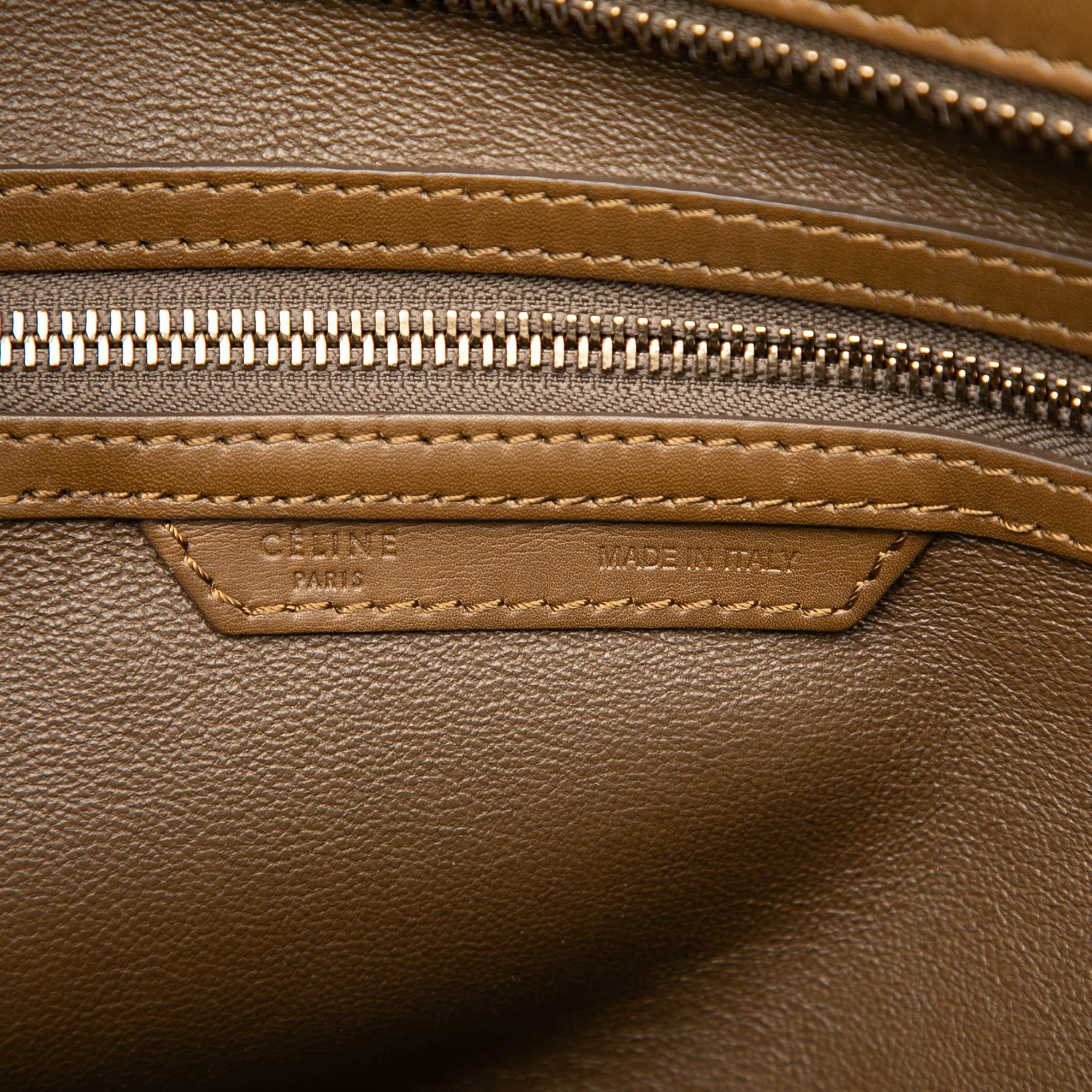 Celine Mini Tricolor Canvas and Leather Luggage Tote