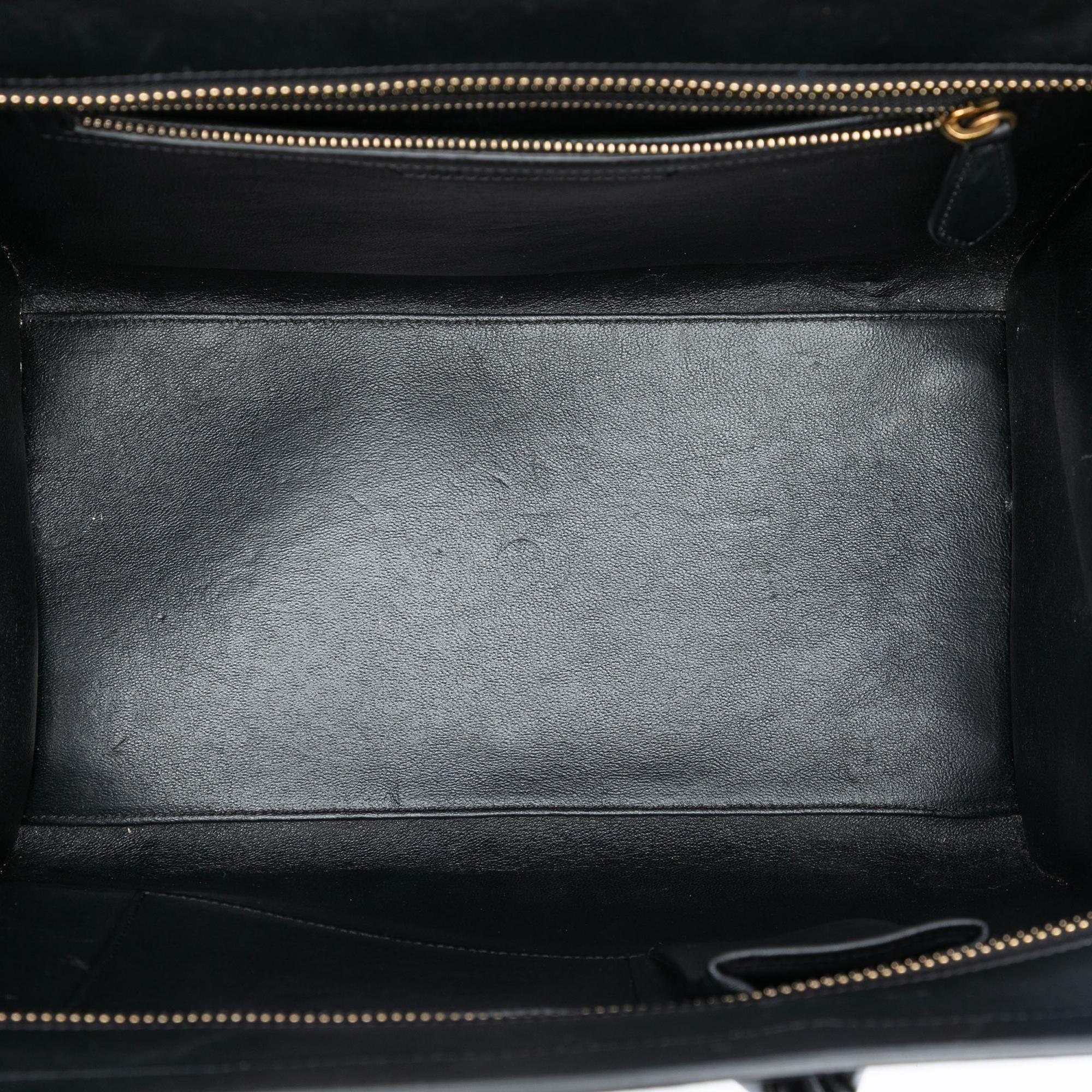 Celine Mini Tricolor Canvas and Leather Luggage Tote