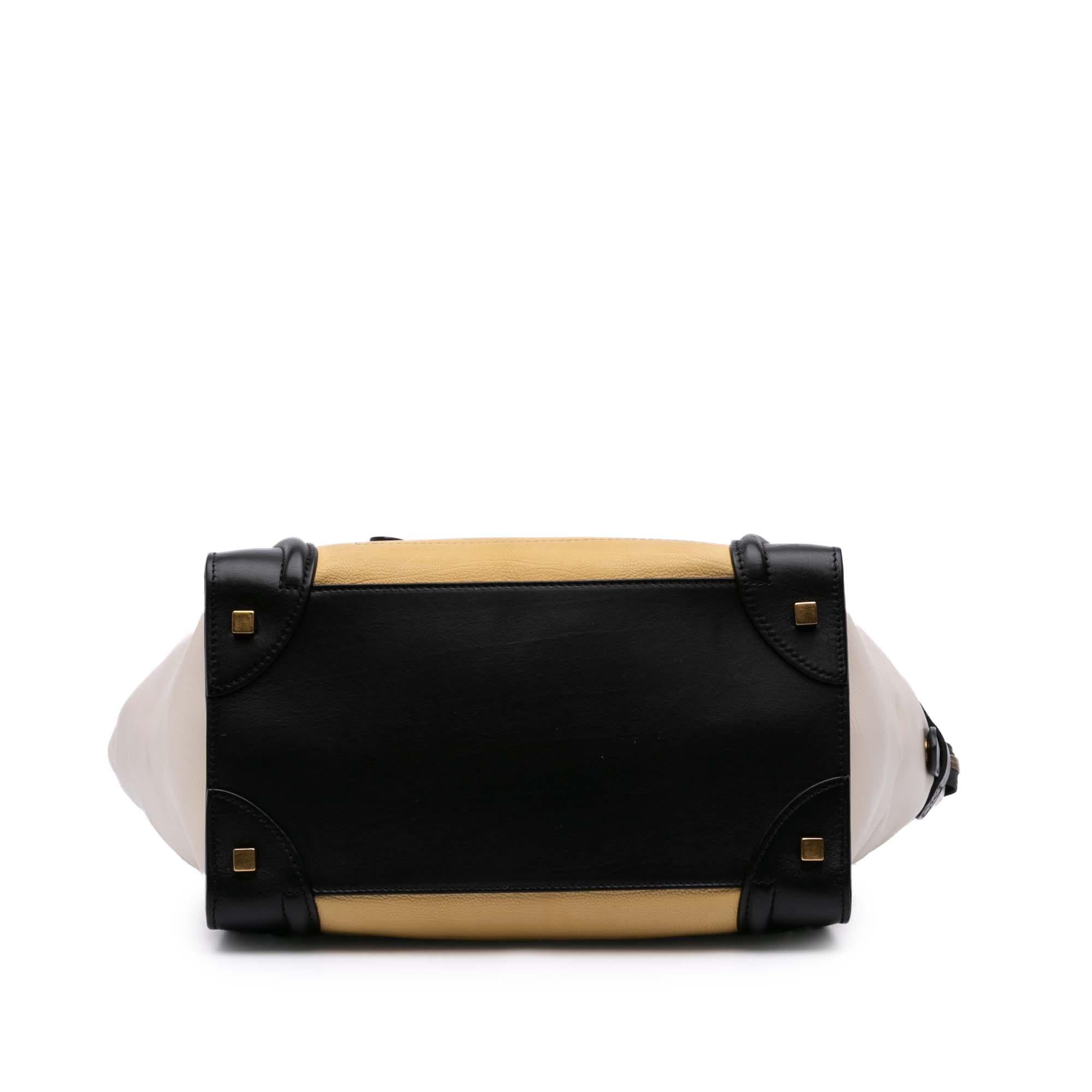Celine Mini Tricolor Leather Luggage Tote